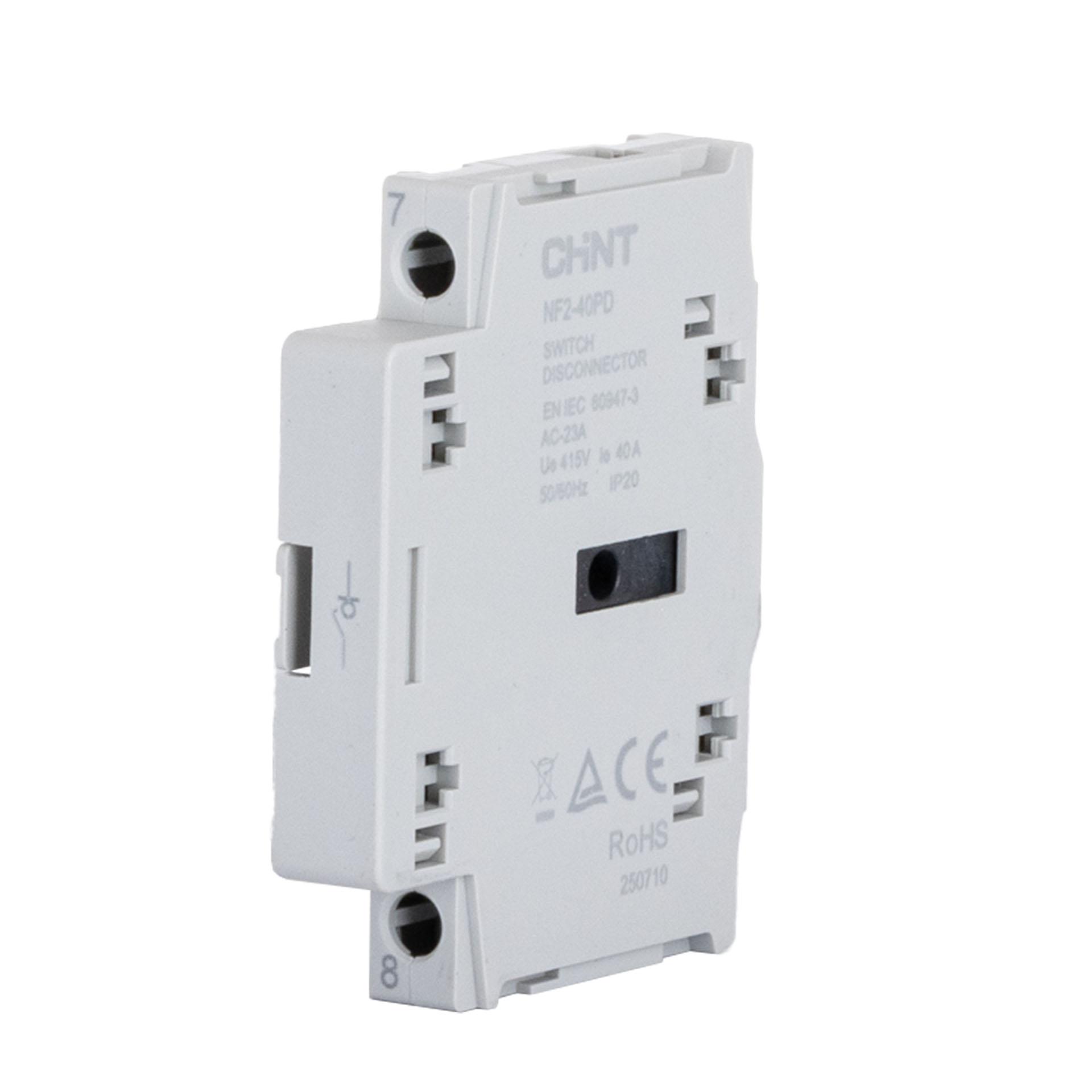 Polo aggiuntivo commutato/N (preisolato) per interruttore di manovra-sezionatore NF2 fino a 40A, tipo NF2-40PD
