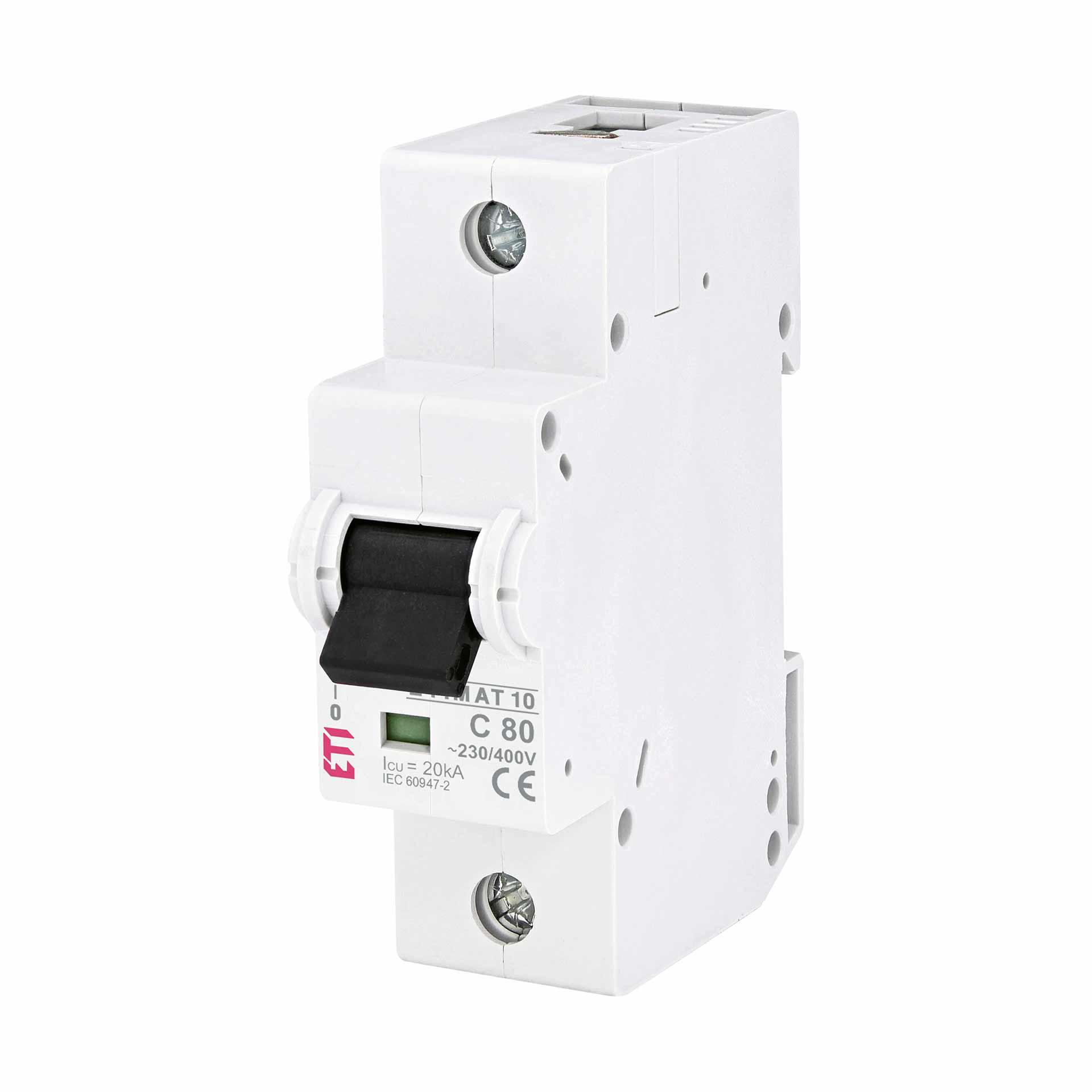 Miniature circuit-breaker, ETIMAT P10, 1-pole, characteristic C / 80A, 20kA