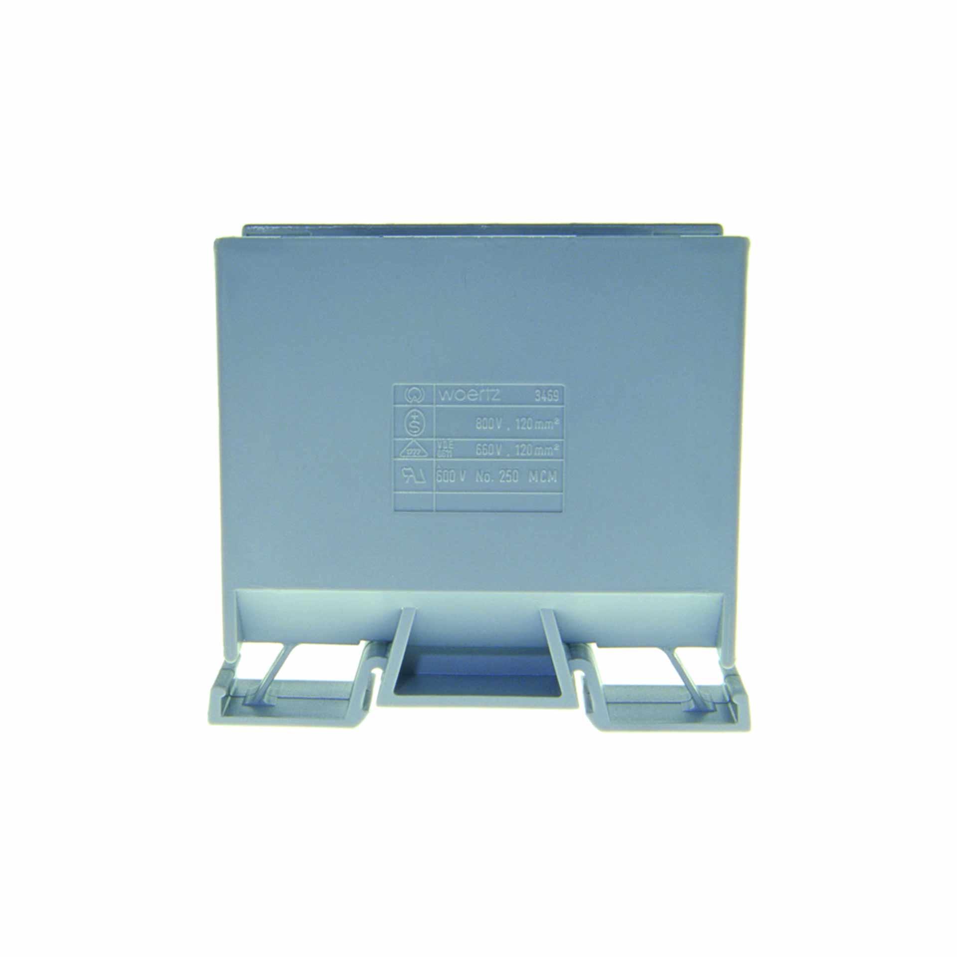 Branch terminal DIN35 120mm², 2-conductor, grey