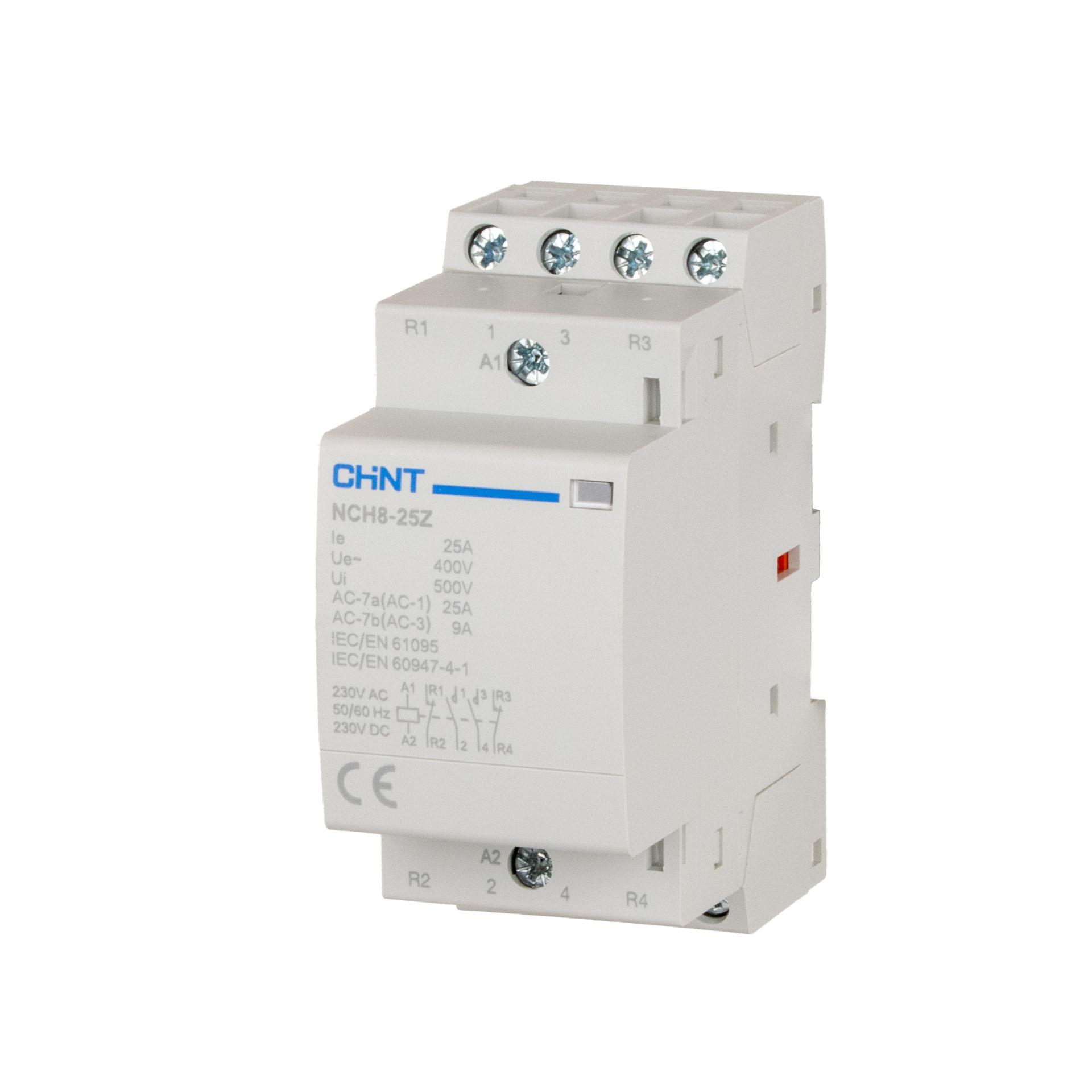 Chint Installationsschütz, 4-polig, 25A (AC-1 400V), AC/DC 230V, 2 Schliesser + 2 Öffner