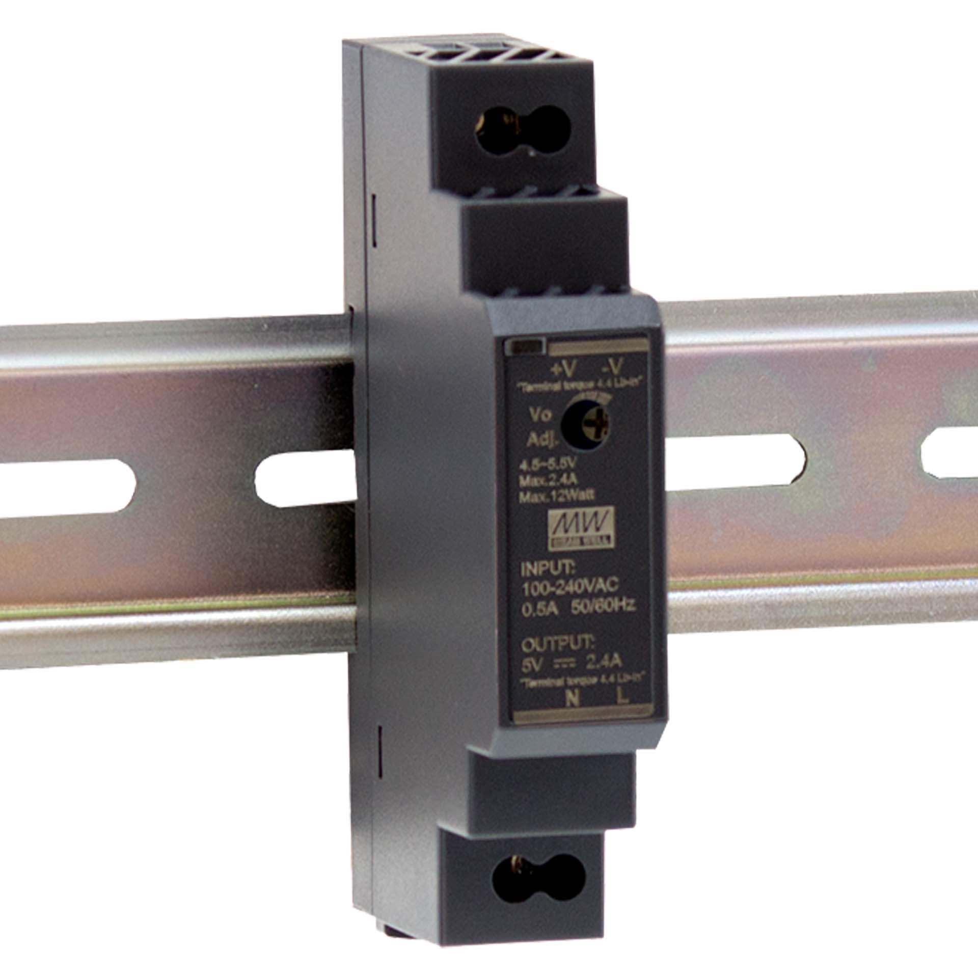 Alimentation stabilisée Mean Well HDR-15-5, 5V DC, 2.4A, 12W