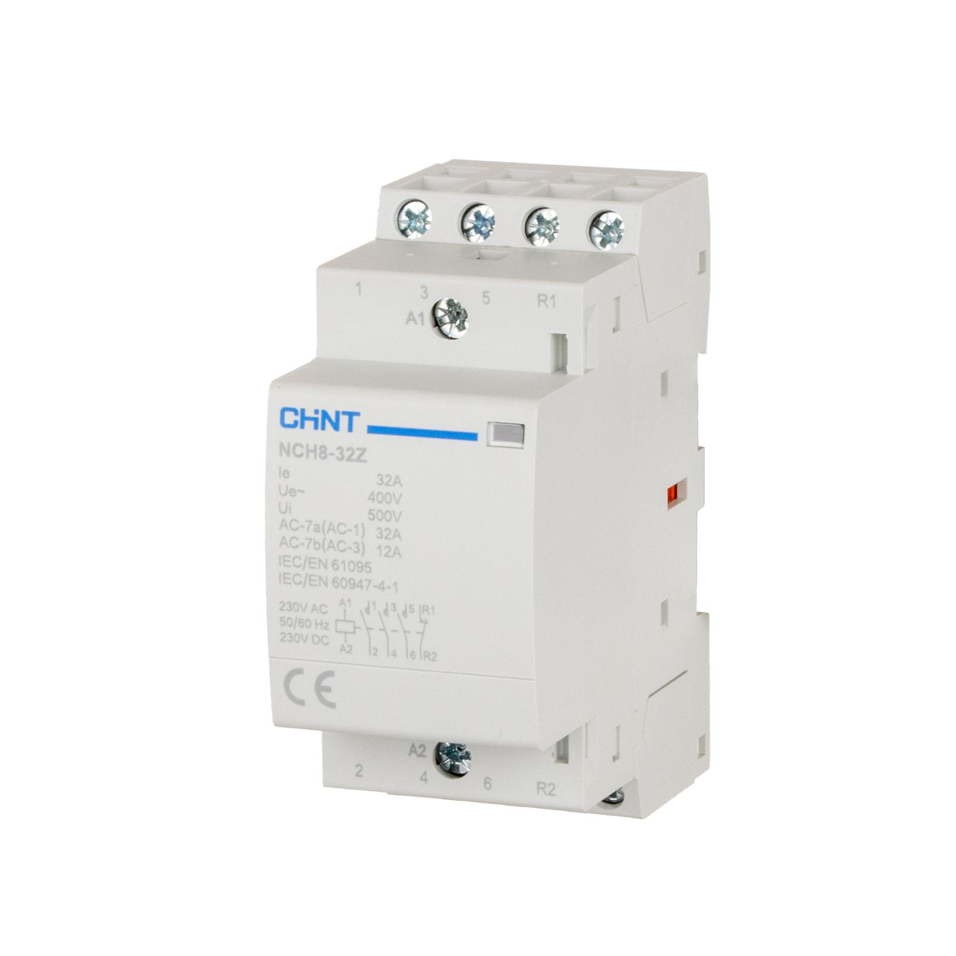 Chint Installationsschütz, 4-polig, 32A (AC-1 400V), AC/DC 230V, 3 Schliesser + 1 Öffner