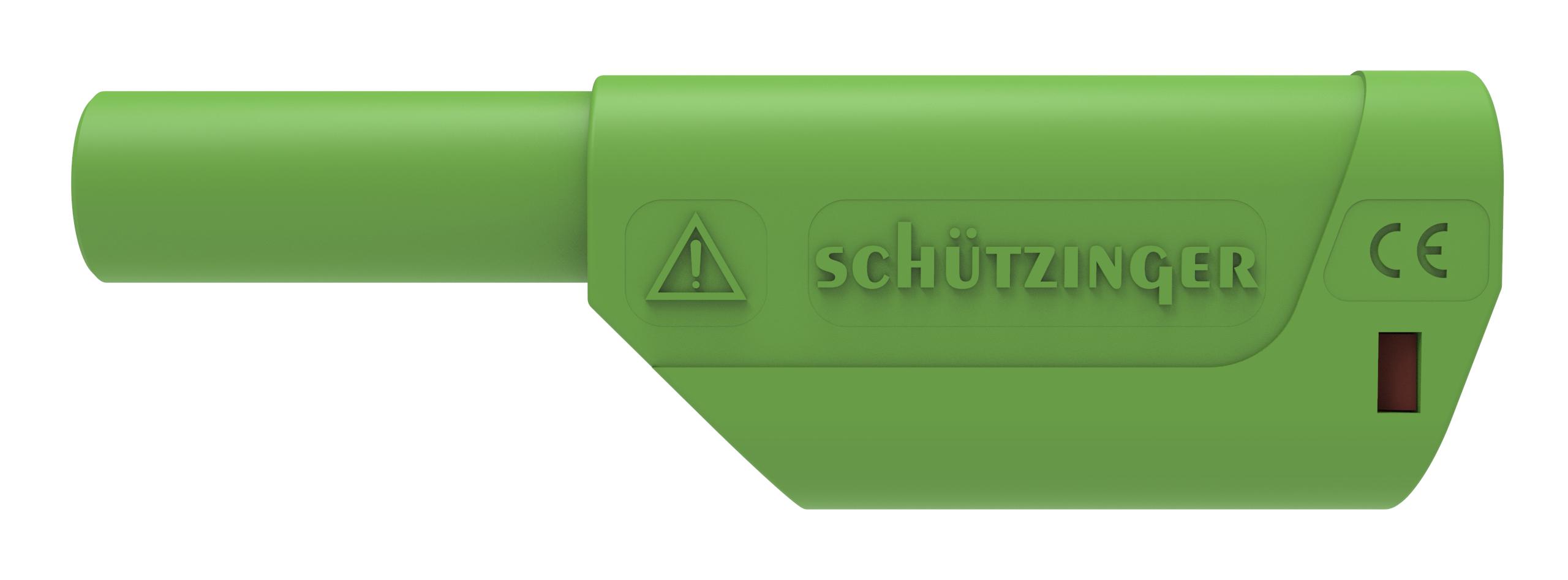 Spina di sicurezza a molla ø 4 mm, diritta con presa a innesto assiale, connessione a saldare fino a 2,5 mm2, verde