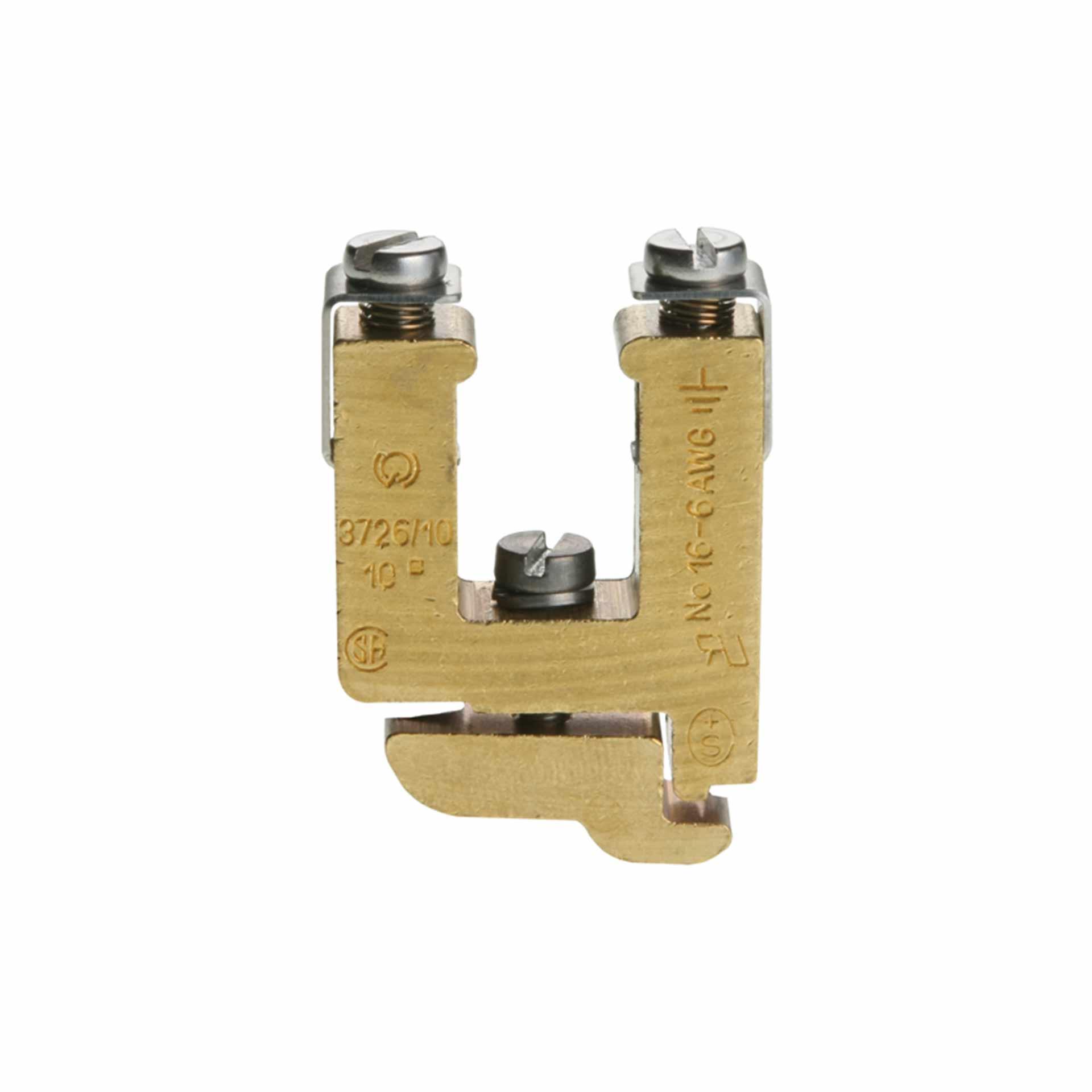 Schutzleiterklemme DIN32, 10mm², 2-Leiter, blank Schutzleiterklemme DIN32, 10mm², 2-Leiter, blank