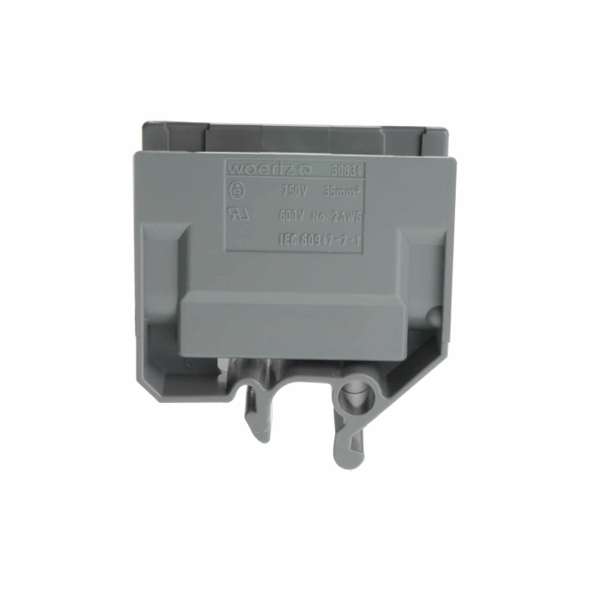 Branch terminal DIN32 35mm², 2-conductor, grey