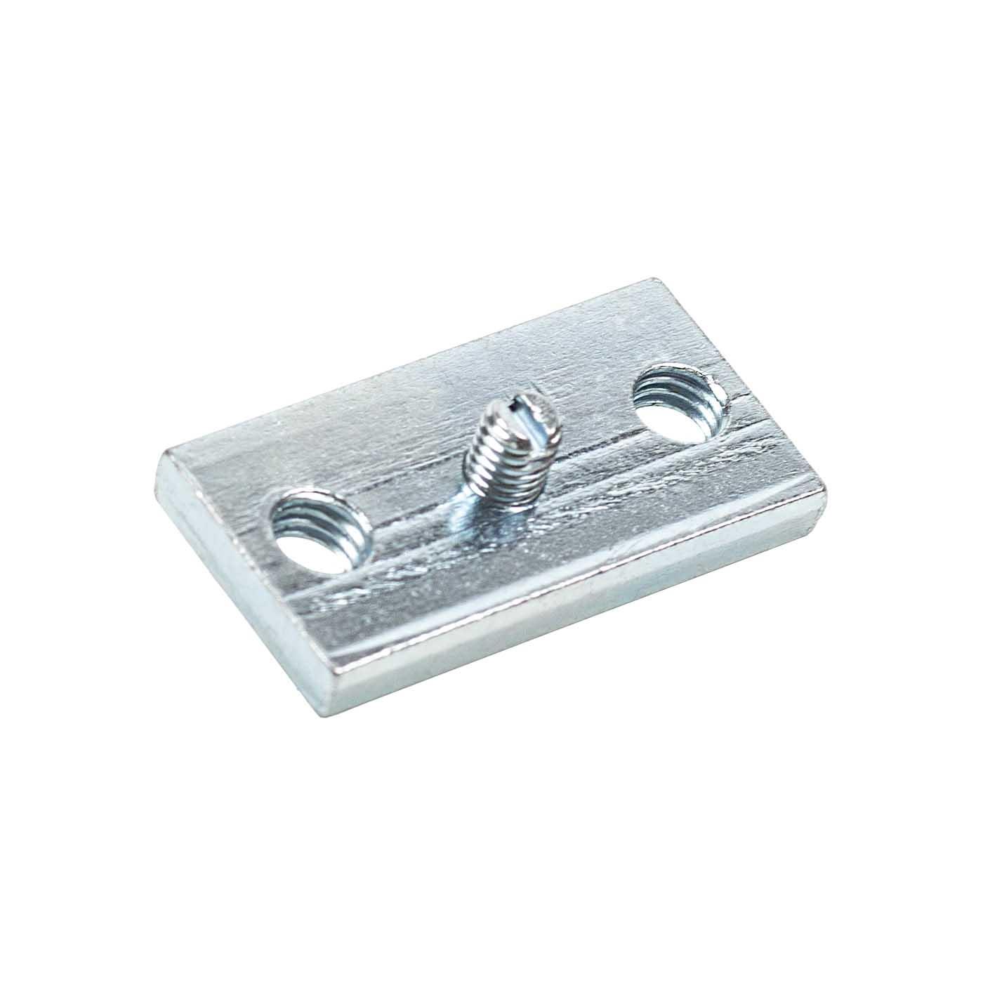 Gewindeplättchen 2x M5 & 1x Madenschraube mittig (25x18x4mm)