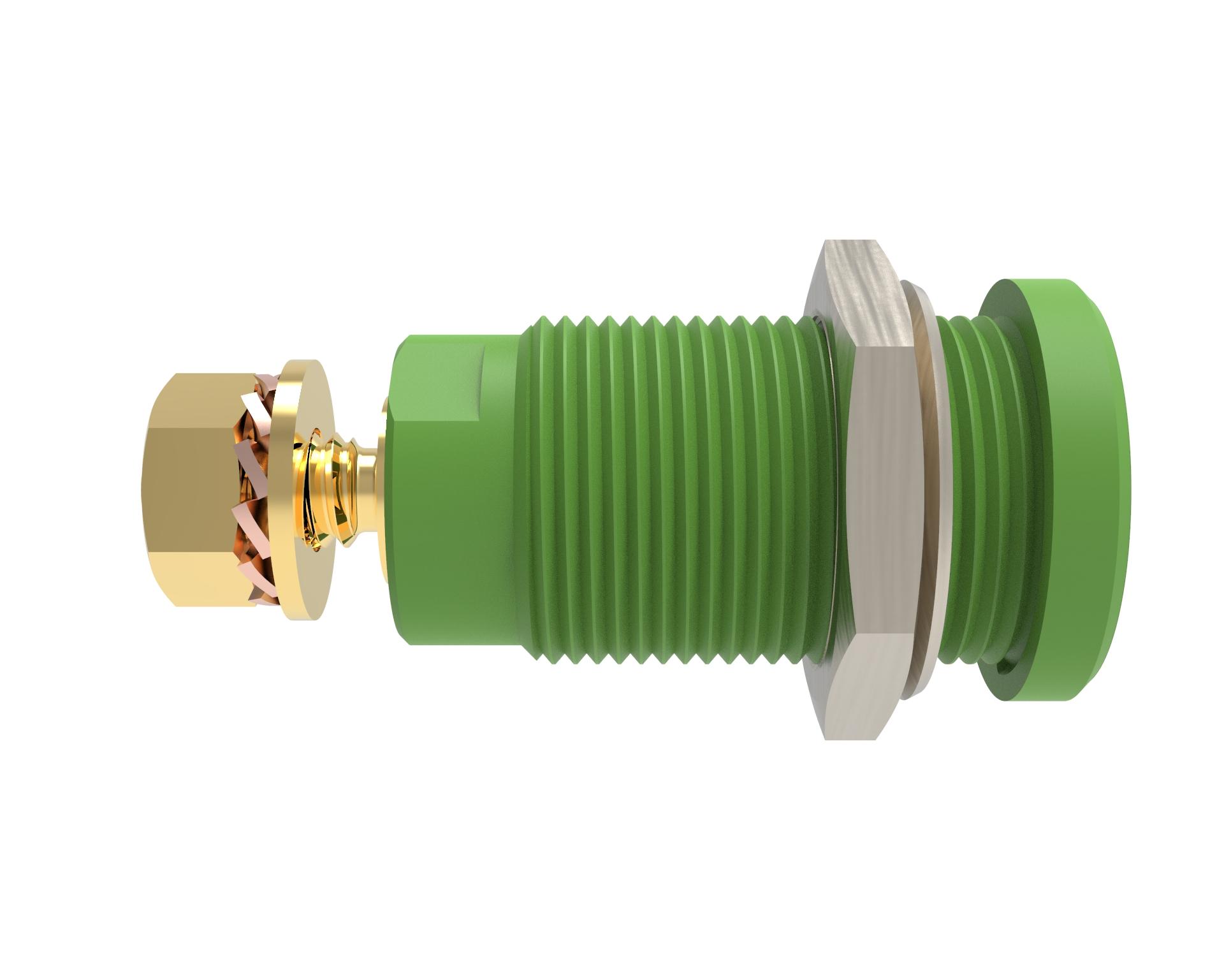 Jack da pannello di sicurezza ø 4 mm, connessione a vite, verde, contatti placcati oro