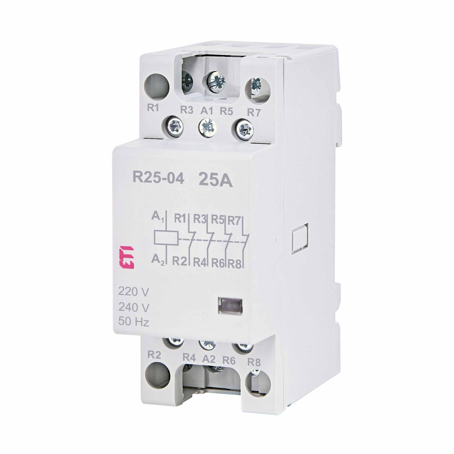 Installation contactor 4-pole, 25A, (AC1, 400V), R25-04 230V AC