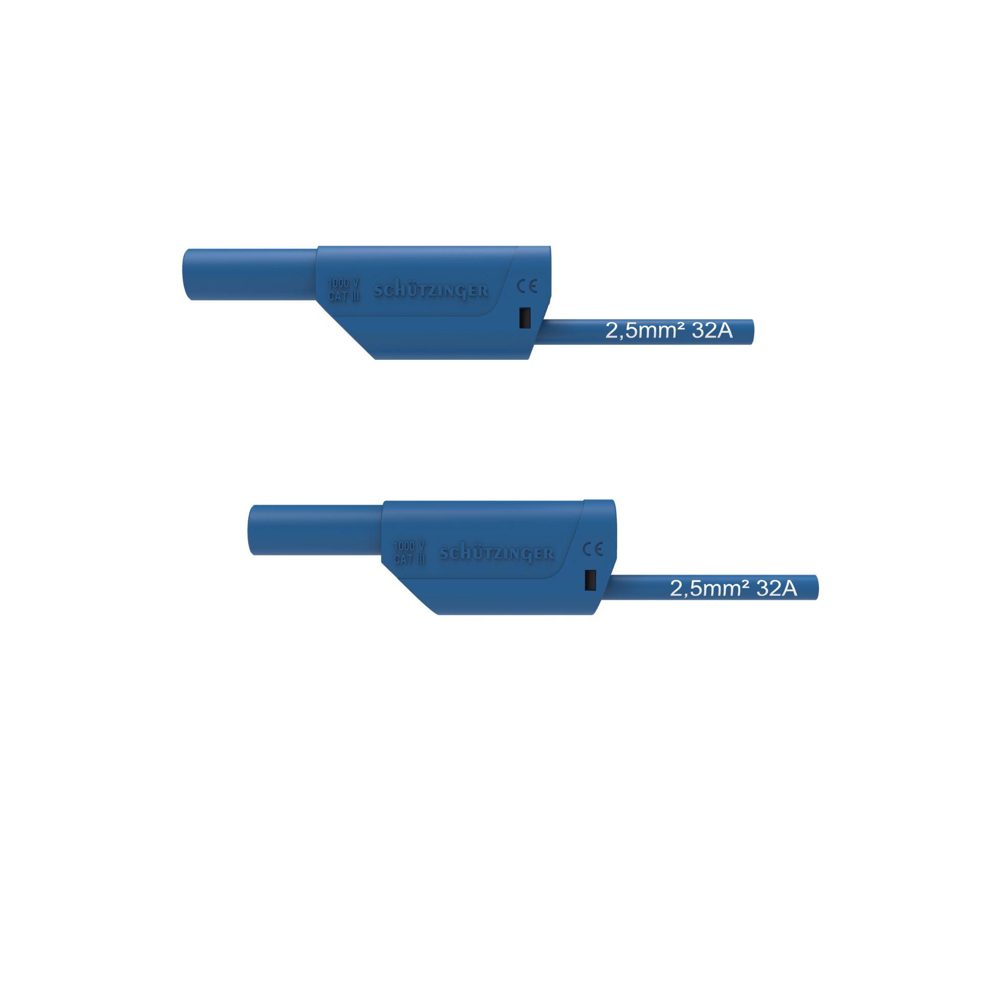 Sicherheits-Verbindungsleitung ø 4mm, 2.5mm2, 500mm, blau