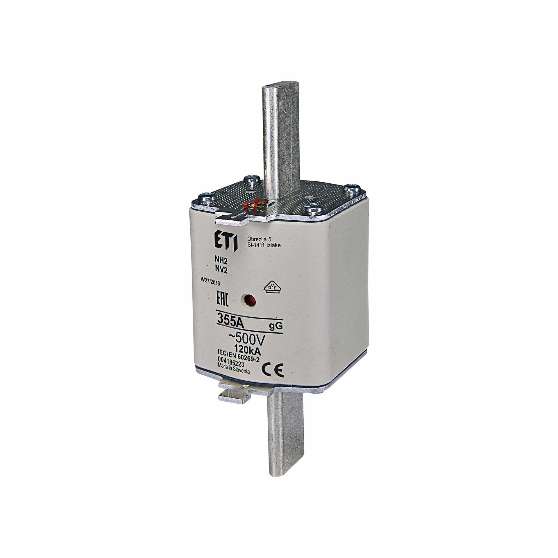 NH fuse size 2 355A, characteristic gL-gG 500V