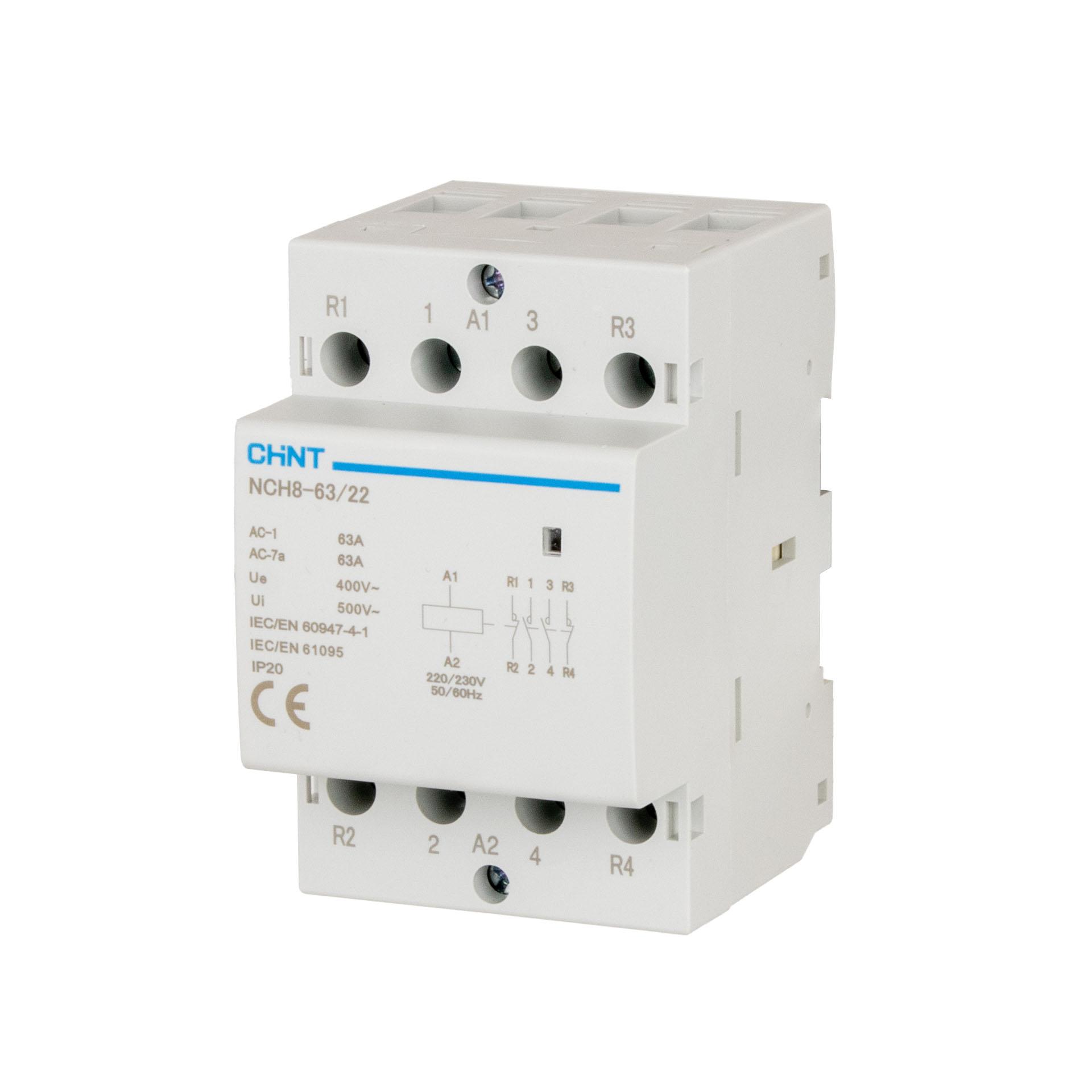 Chint Installationsschütz 4-Polig, 63A (AC1 400V), R63-22, 230V AC, 2-Schliesser & 2-Öffner