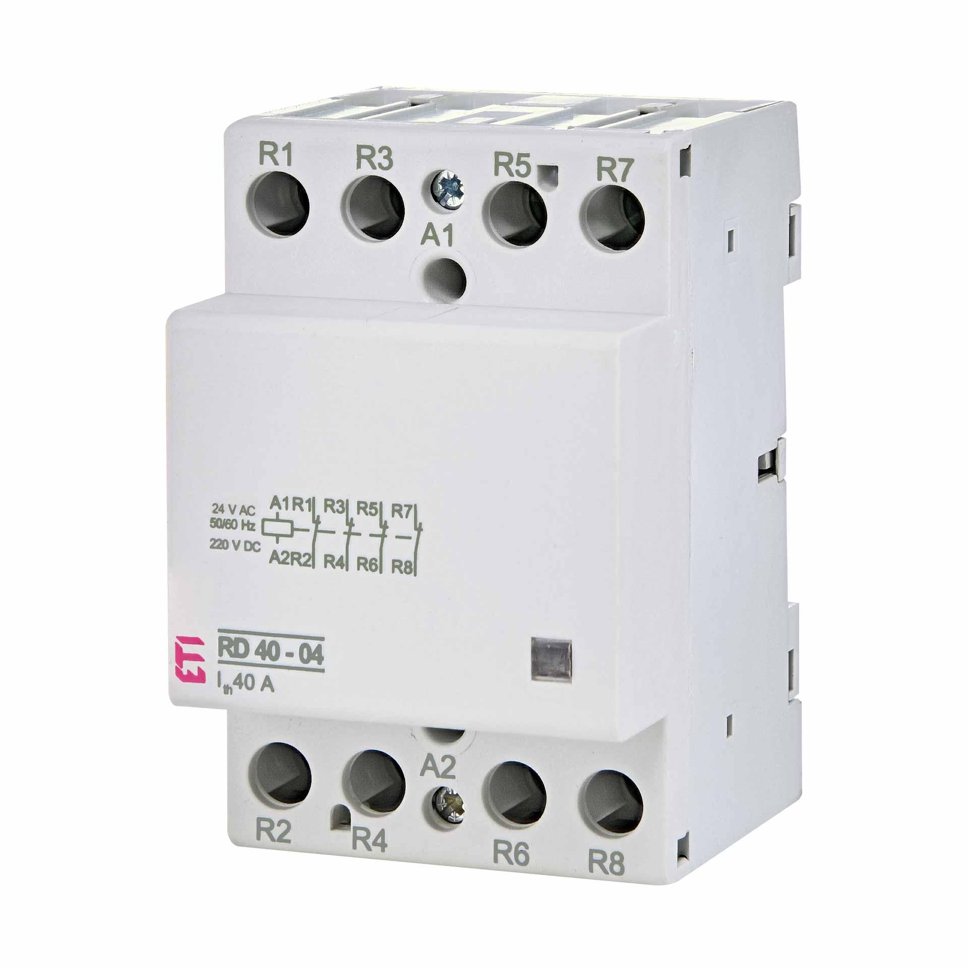 Installation contactor 4-pole, 40A (AC1, 400V), RD40-04 24V AC/DC