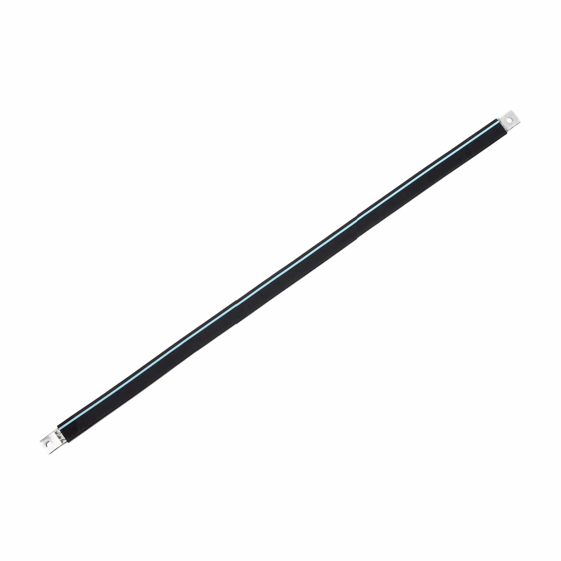 Isolierte Anschlusslasche aus Kupfergeflecht verzinnt L:930mm 120mm2, 400A, 2x M12, Halogenfrei