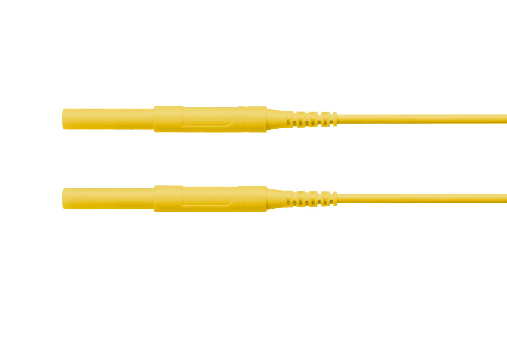 High-voltage safety test lead, socket ø 4mm, AWG16, 1000mm, yellow