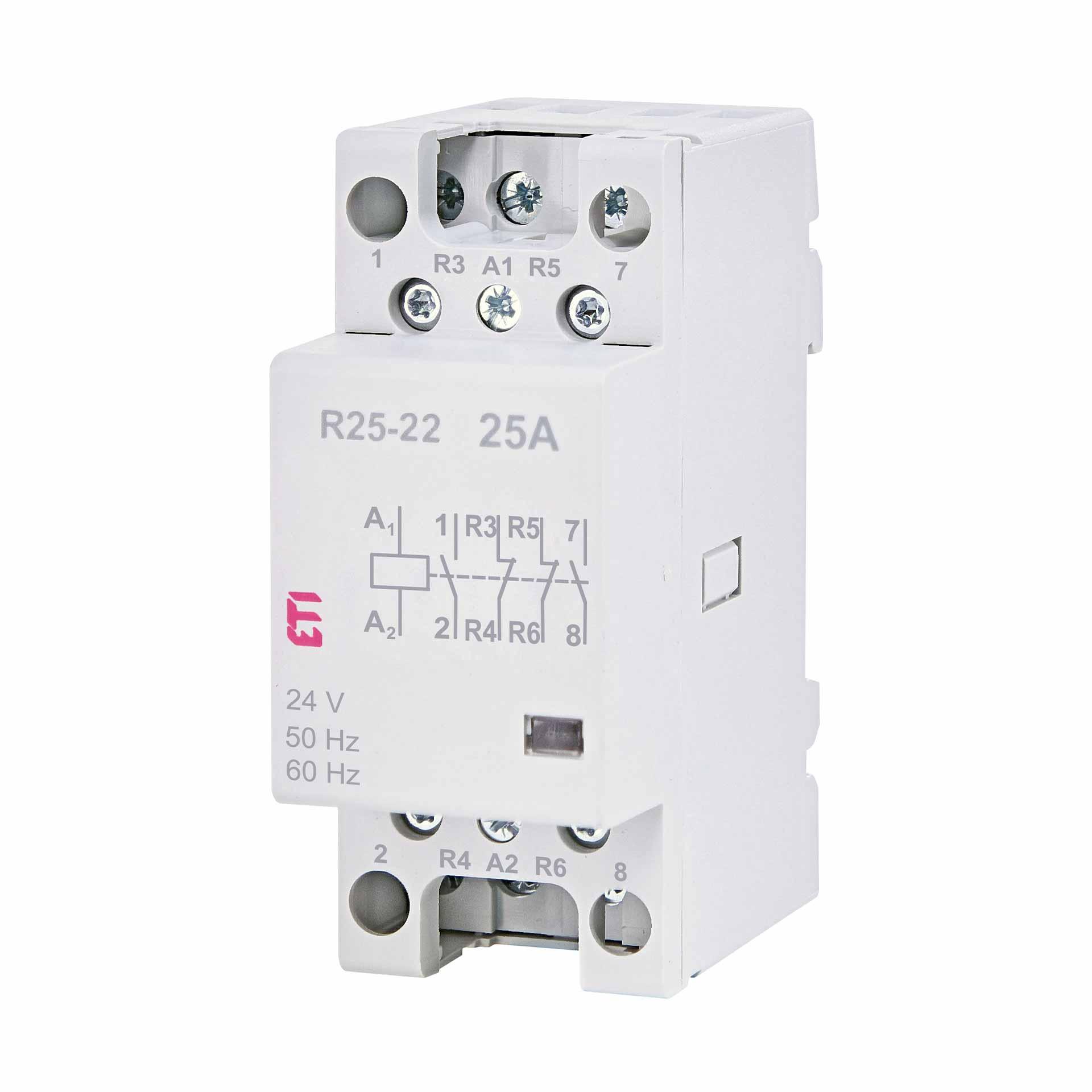 Installation contactor 4-pole, 25A, (AC1, 400V), R25-22 24V AC