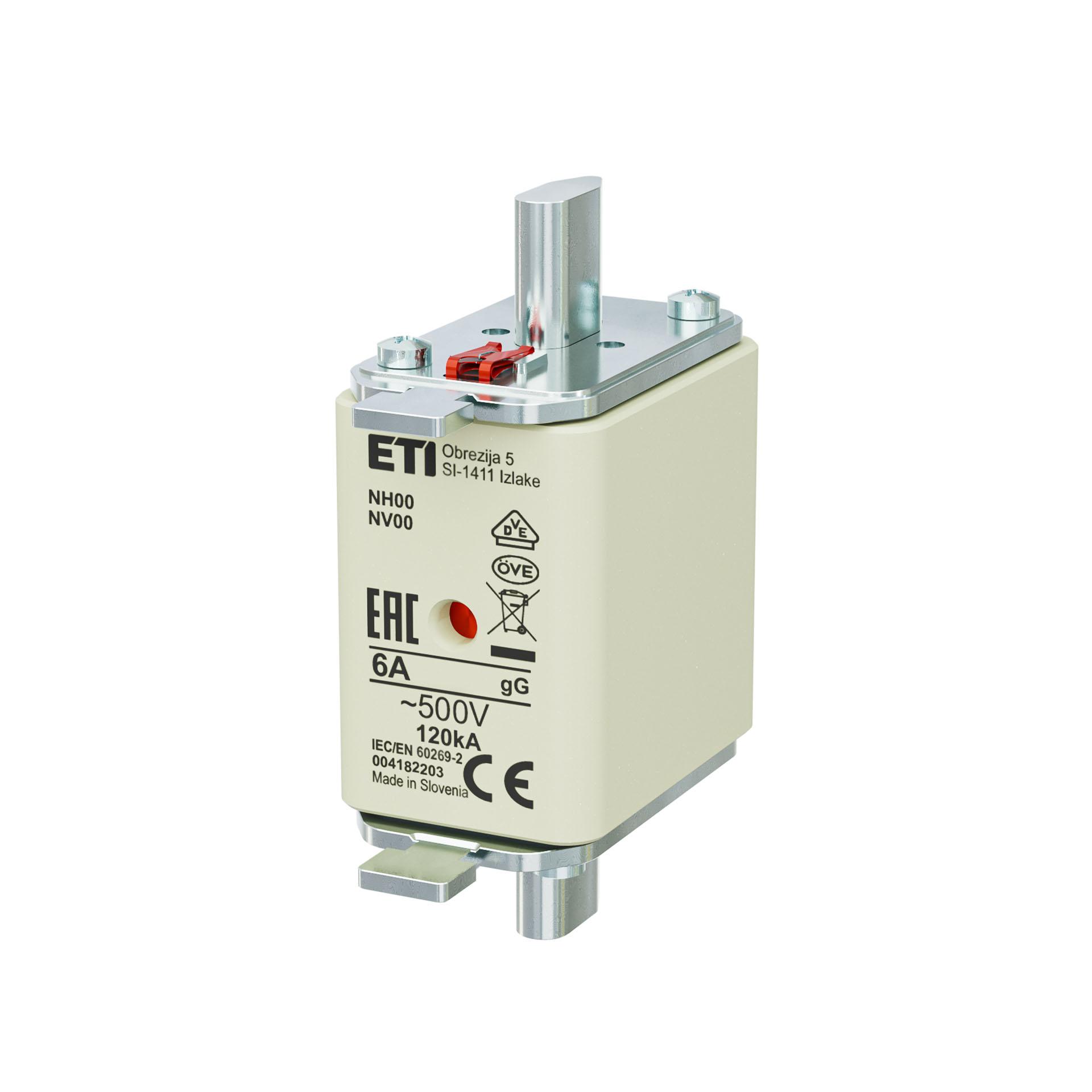 NH-Sicherung Gr. 00 6A, Charakteristik gL-gG 500V