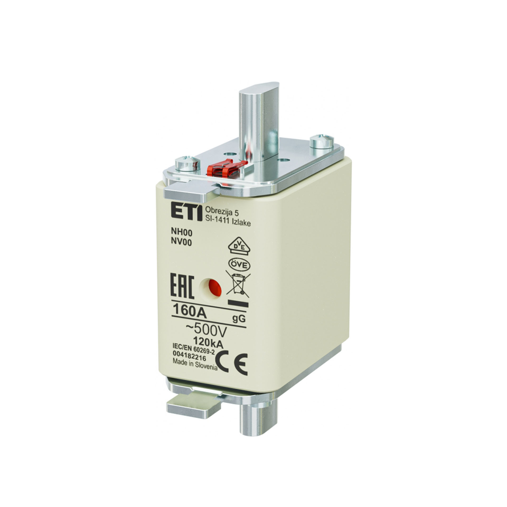 Fusible HPC Gr. 00  160A, caractéristique gL-gG 500V Fusible HPC Gr. 00  160A, caractéristique gL-gG 500V