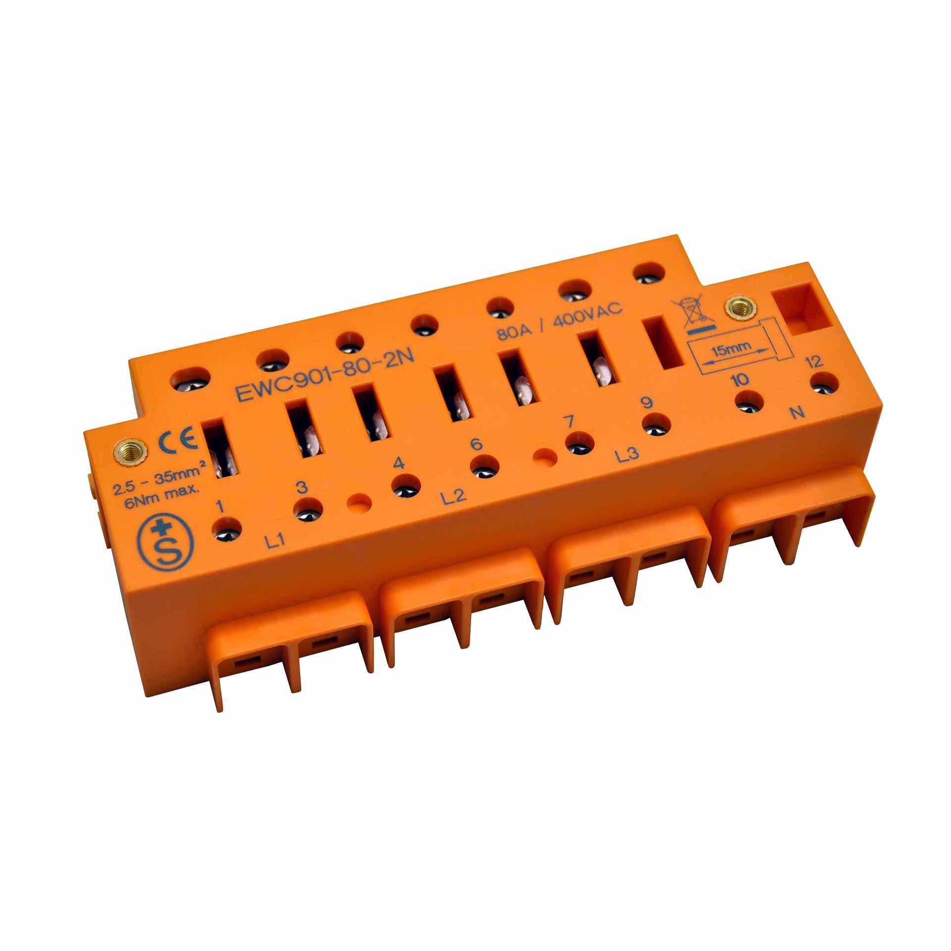 eweco Zähleranschlussklemme, EWC901-100-2N, 100A, 2.5-35mm2, 2N ohne TRE, S+ geprüft eweco Zähleranschlussklemme, EWC901-100-2N, 100A, 2.5-35mm2, 2N ohne TRE, S+ geprüft