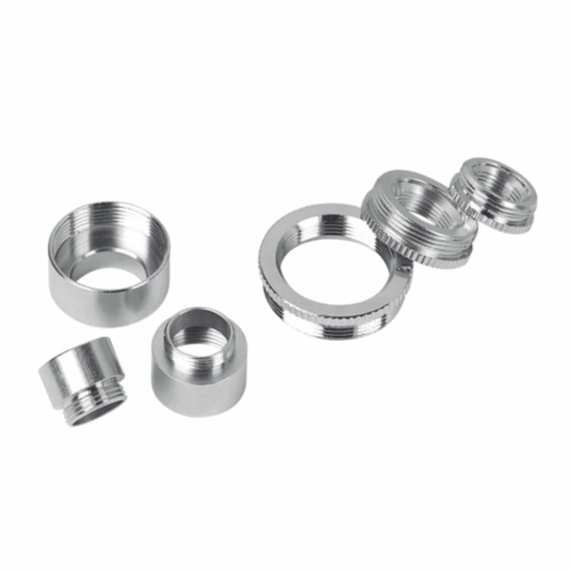 Adapter for adapting the thread size from PG11 to M20, nickel-plated brass