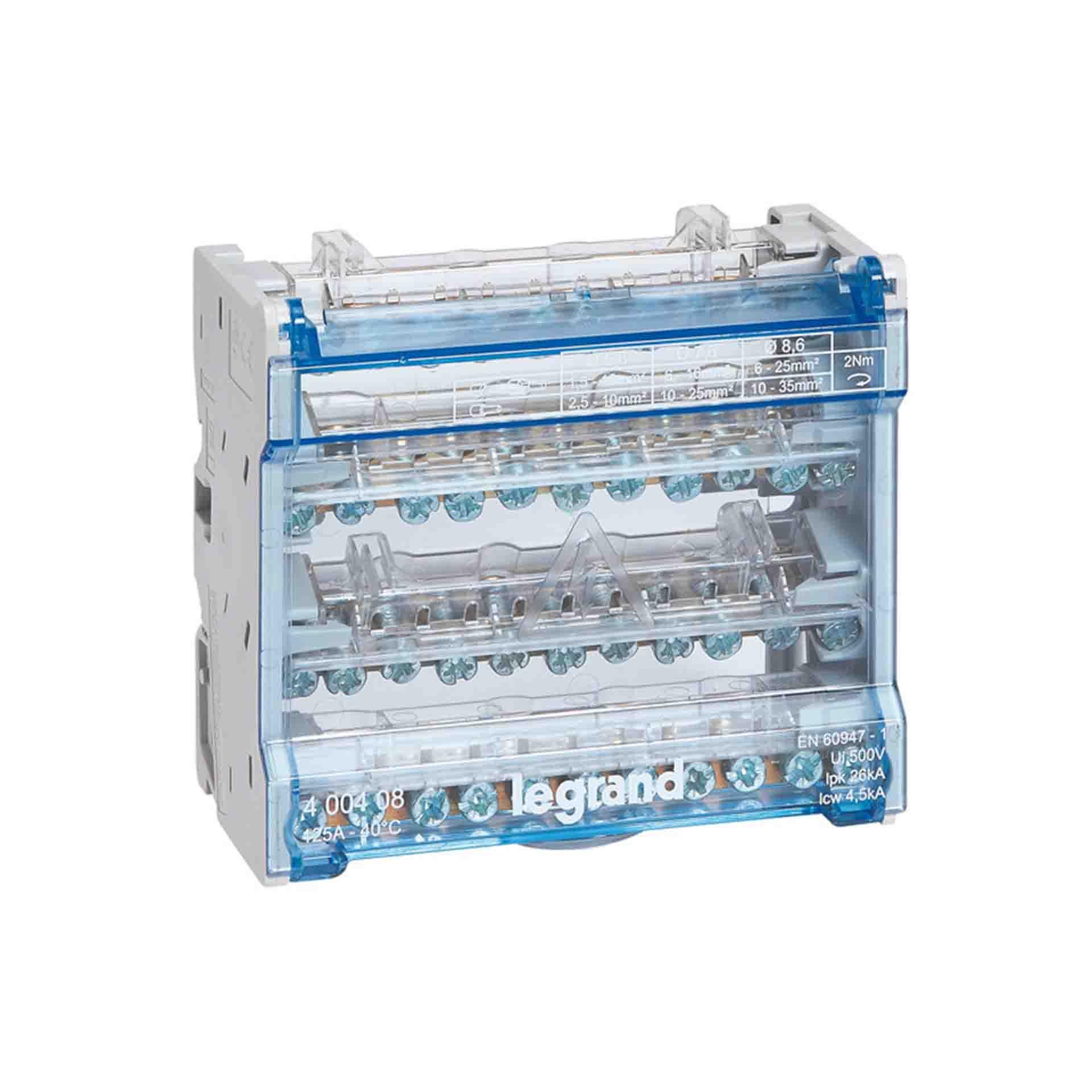 Répartiteur modulaire 4P 125A - 10 départs