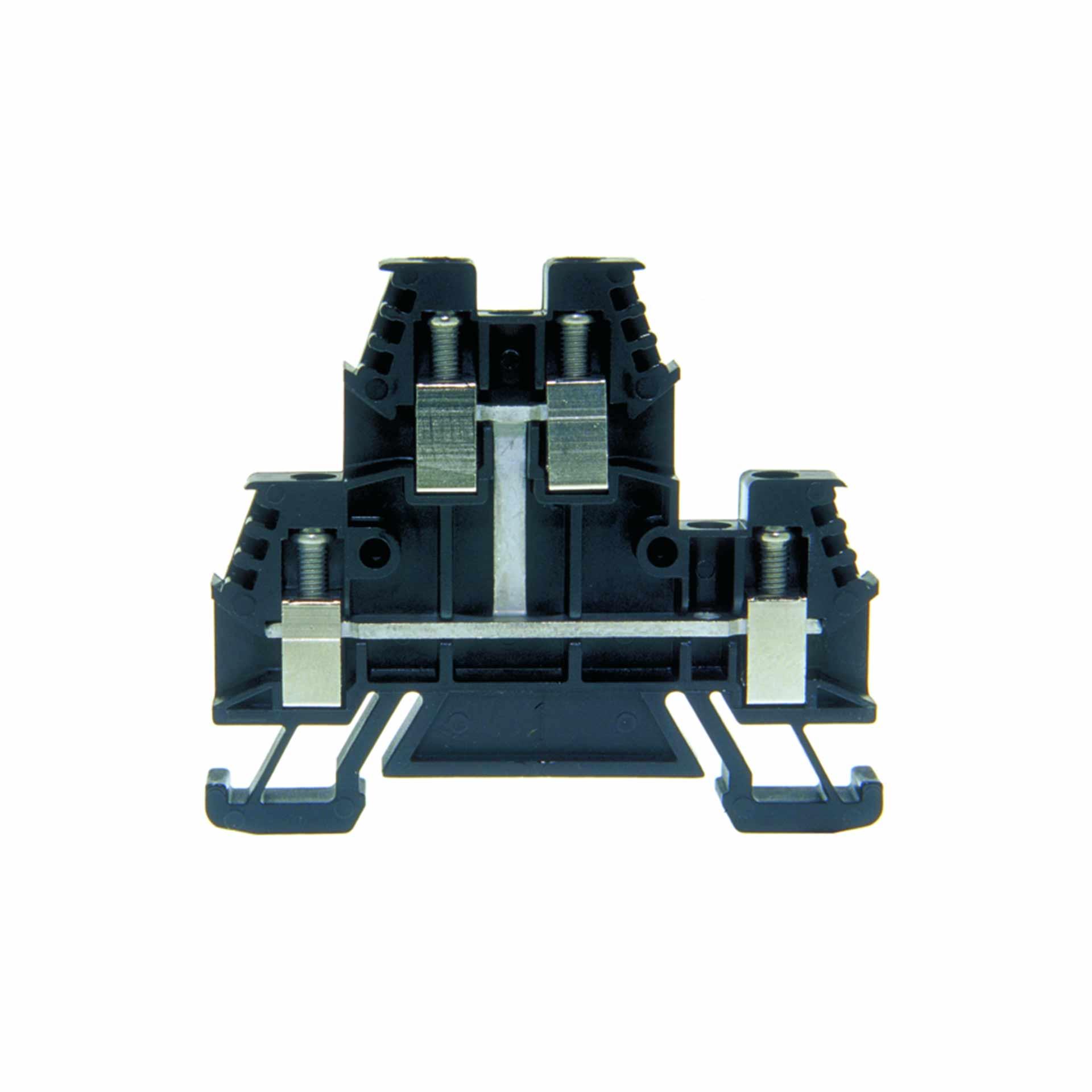 Borne à 2 étages DIN35 4mm2, 4-conducteurs noire