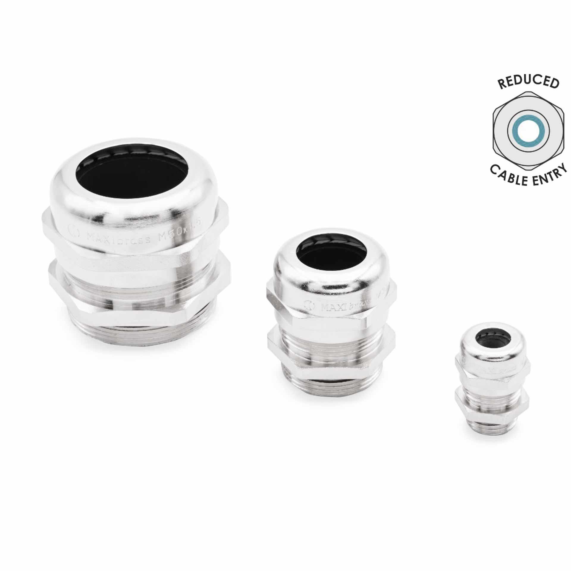 Cable gland Maxibrass PG42, nickel-plated brass, reduced clamping range 24-31mm