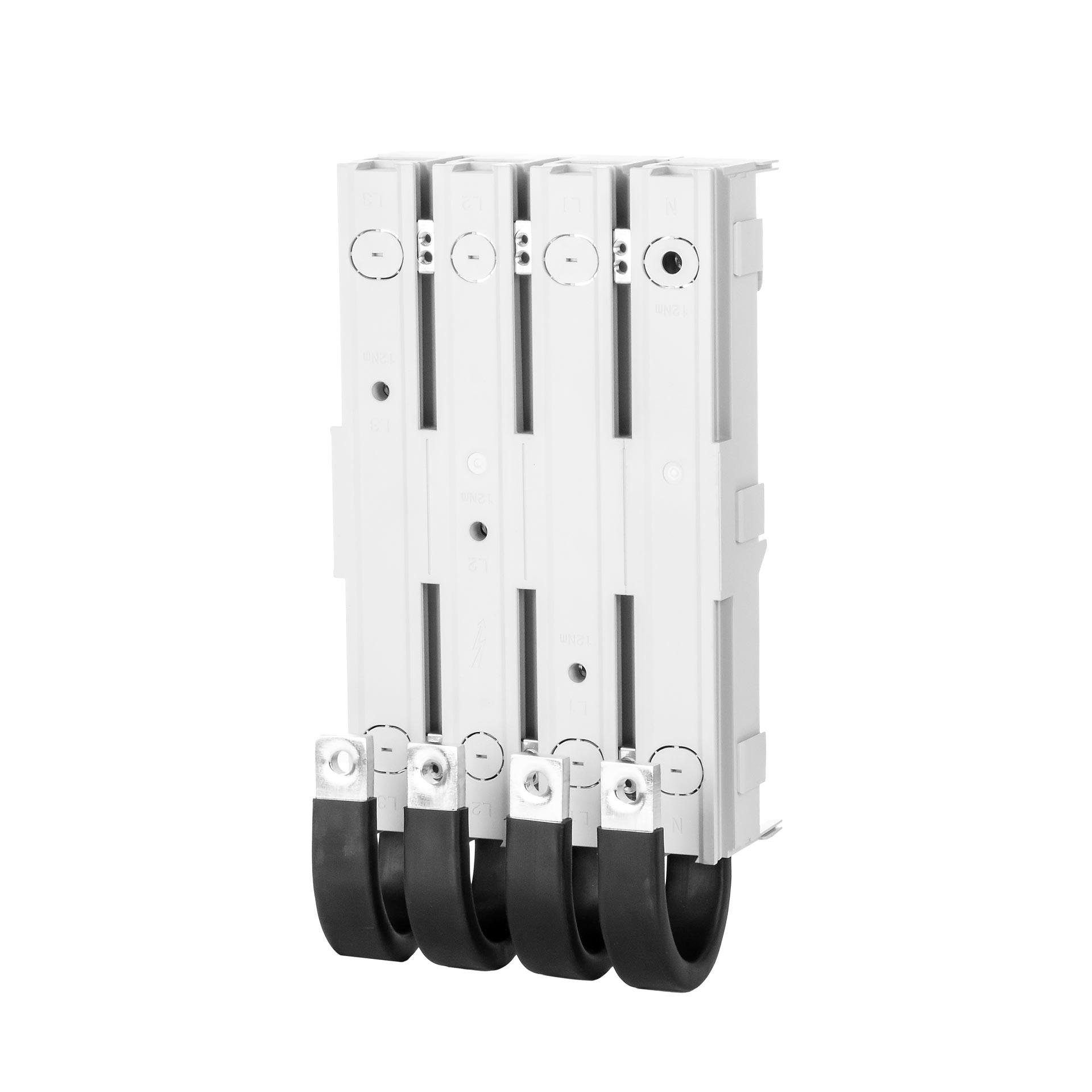 4P Adaptateur pour jeux de barres 560A,cuivre laminé, Connexion en haut, N gauche, 187x350mm