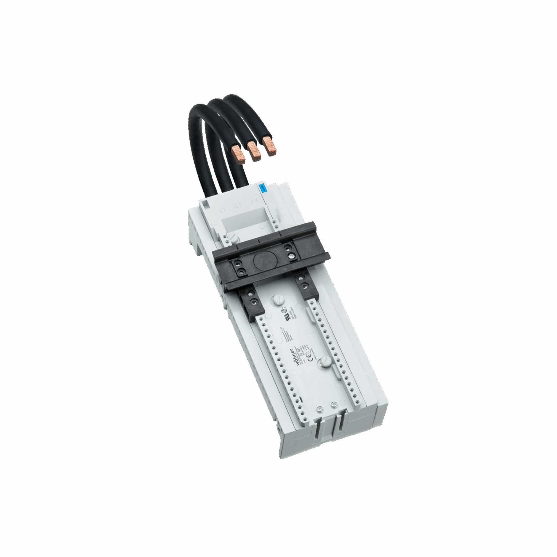 Adaptateur 3P pour jeux de barres 115A, raccordem. CU en haut, 81x200mm, pour Schneider Electric GV4
