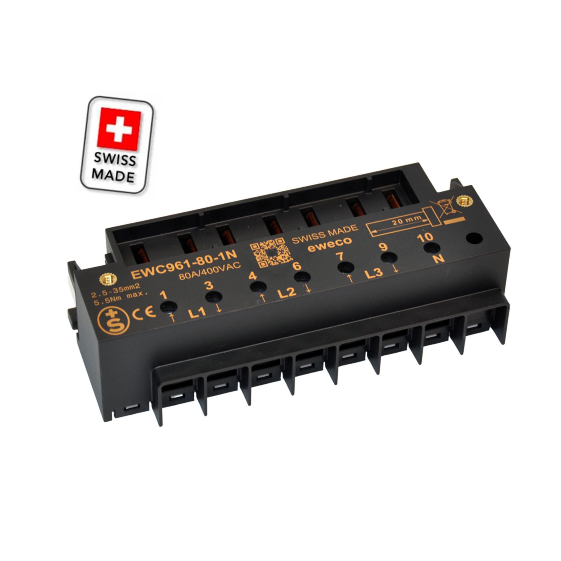 eweco Zählersteckklemme, EWC961-80-1N, 80A, 2.5-35mm2, 1N ohne TRE, S+ geprüft eweco Zählersteckklemme, EWC961-80-1N, 80A, 2.5-35mm2, 1N ohne TRE, S+ geprüft