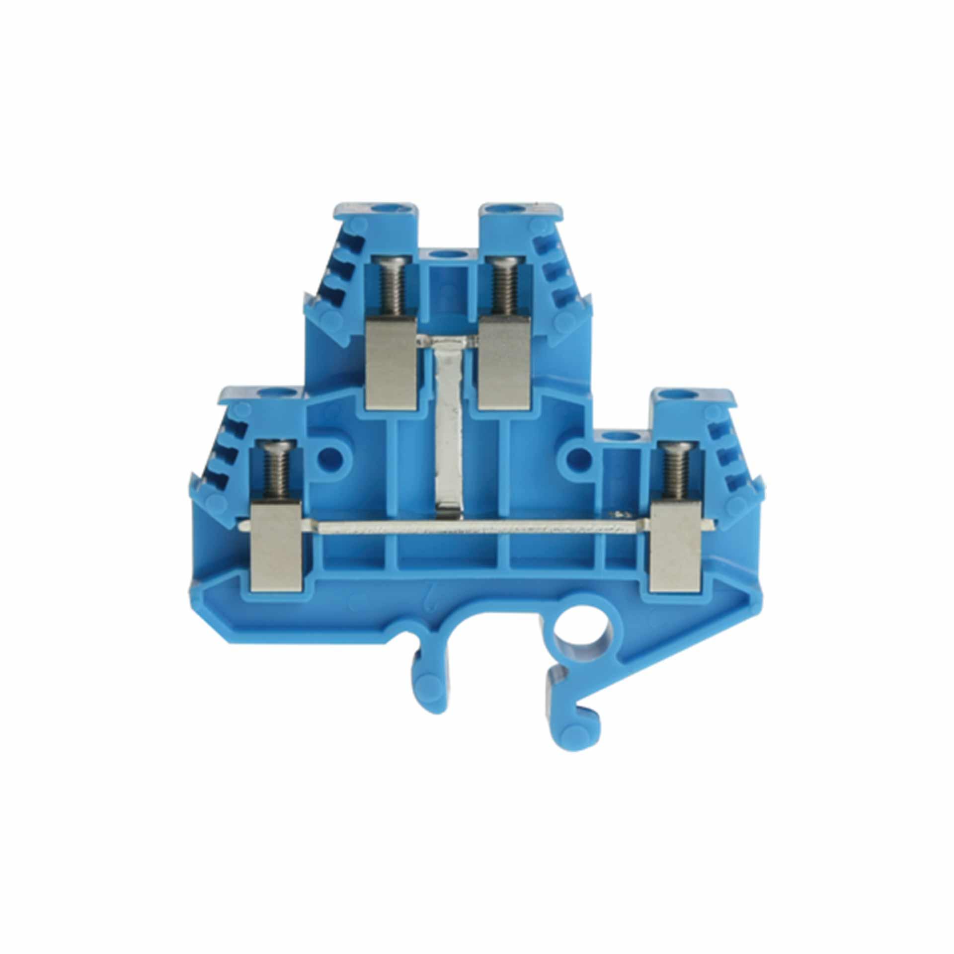 Borne à 2 étages DIN32 4mm2, 4-conducteurs, bleue