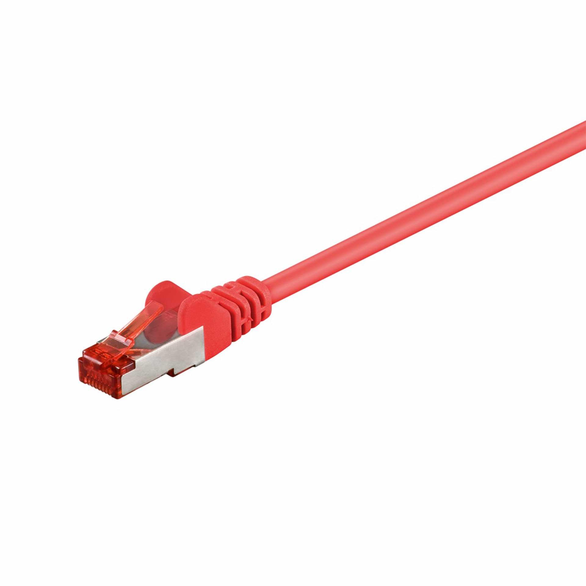 CAT 6 patch cable, S/FTP (PiMF), 150mm, LSZH halogen-free, red