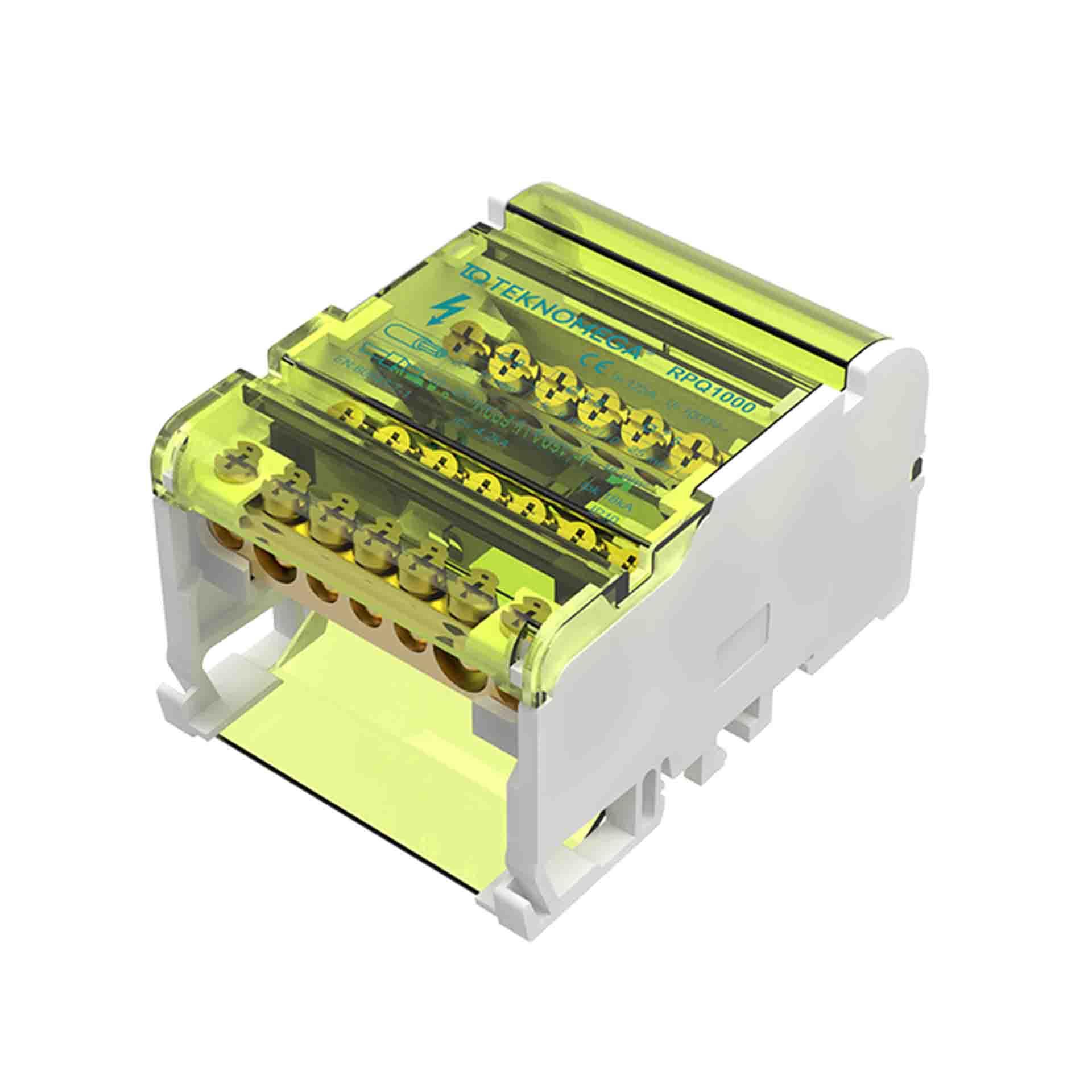 4-Phasen Verteilungsblock 125A, IN: 1x 10-25mm2, OUT: 5x 1.5-10mm2 + 1x 6-16mm2