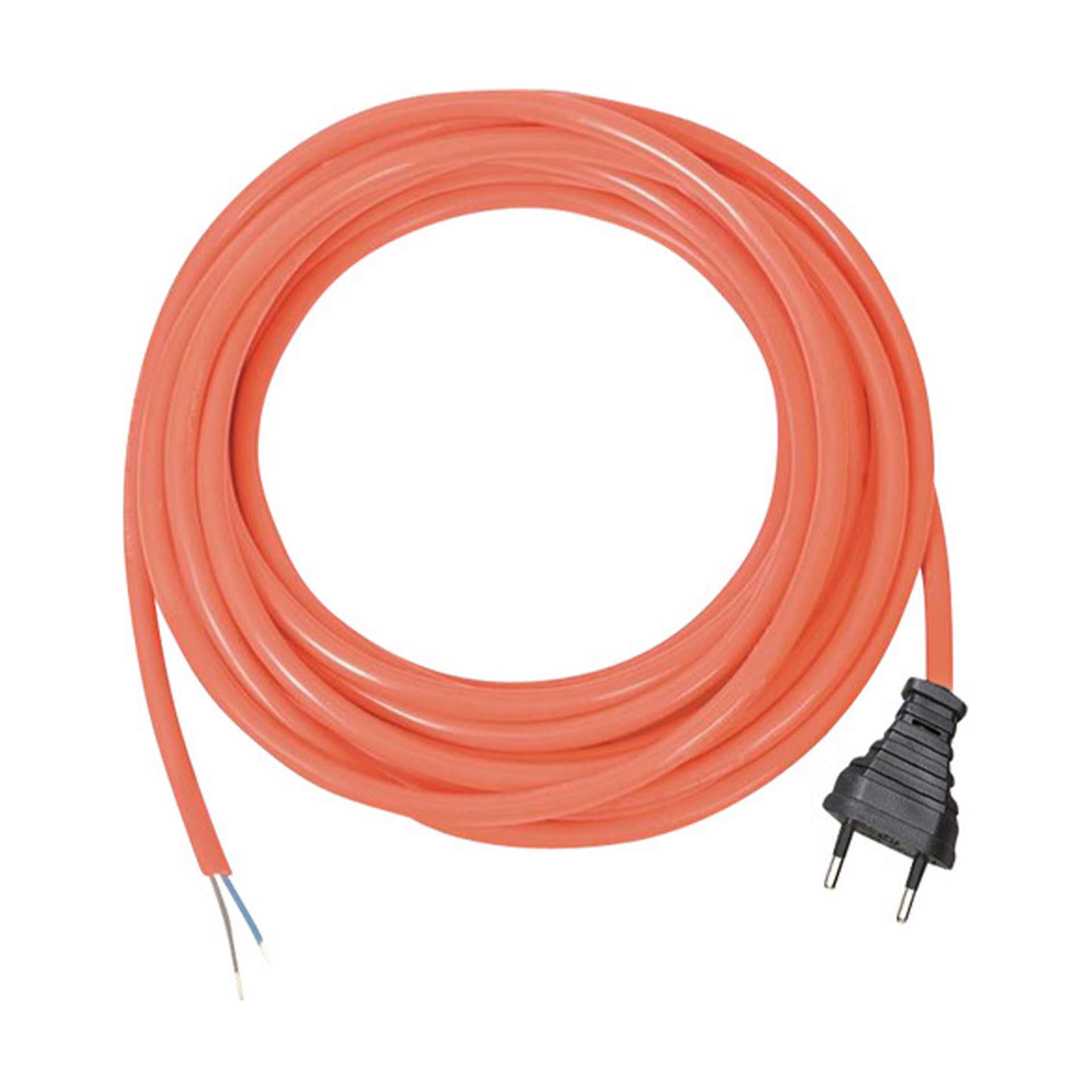 Câble de branchement *CH* BQ sans emballage 15m H05BQ-F 2X1.0 orange, 10cm dénudé.