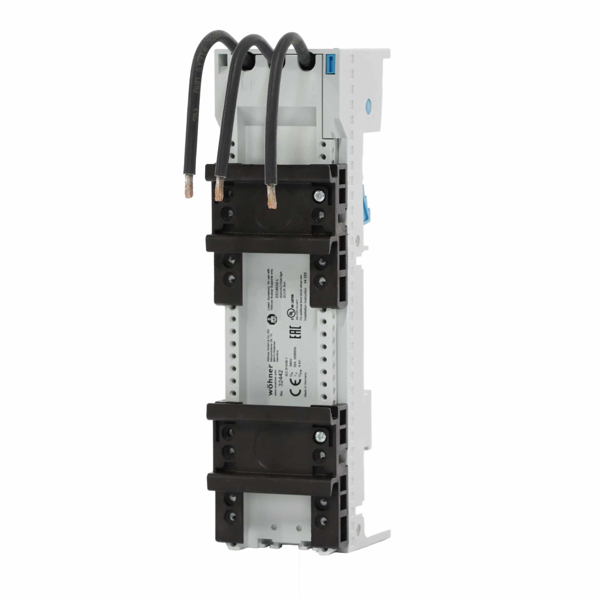 3P Sammelschienenadapter 32A, 2T mit abnehmbaren Oberteil, 54x200mm