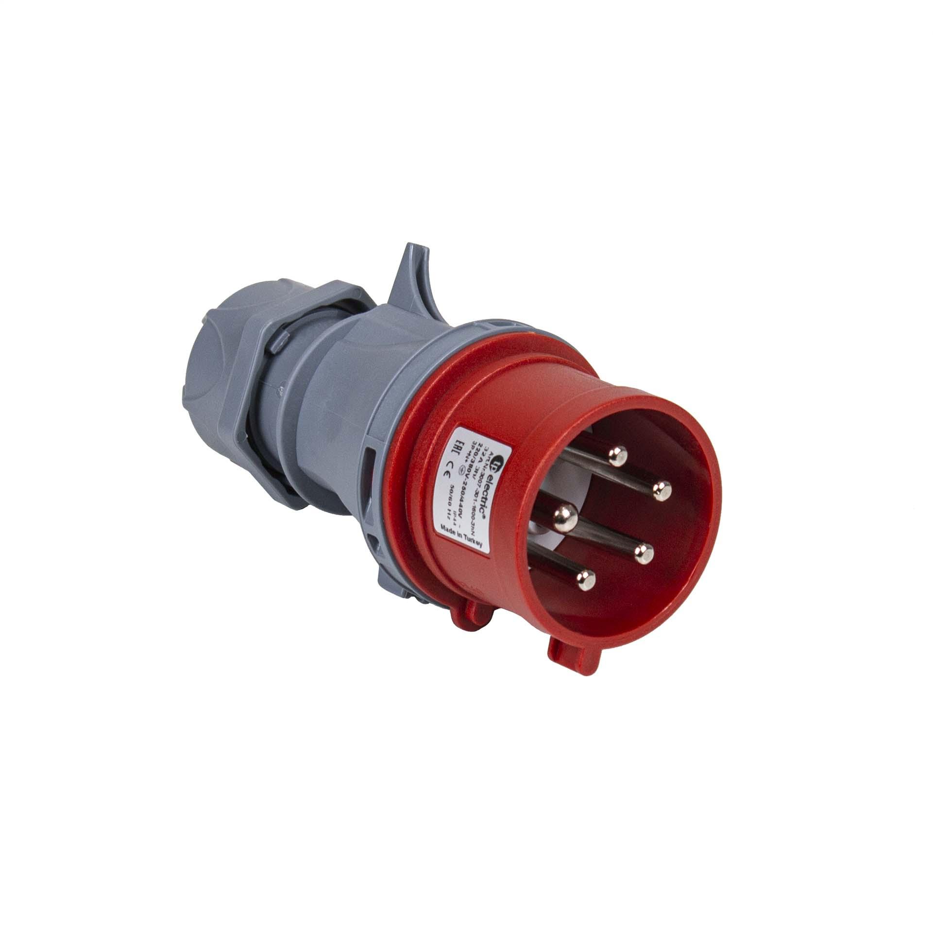 Quick CEE plug 32A 5P 3h, 3PNE 380-440V, nickel-plated contacts, patented Quick Connect System