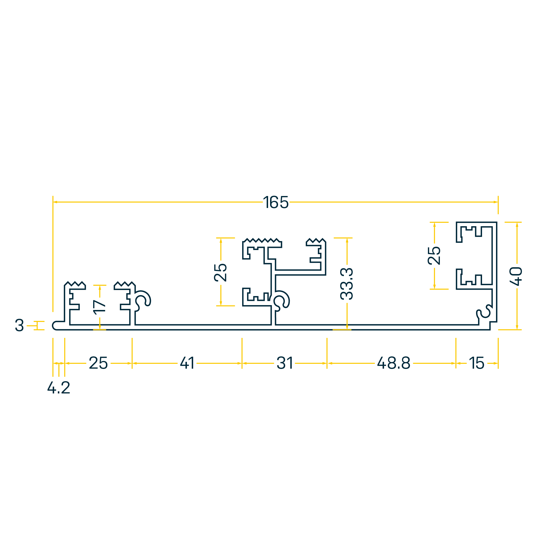 SP 165 DIN Seitenprofil SP 165 DIN Seitenprofil