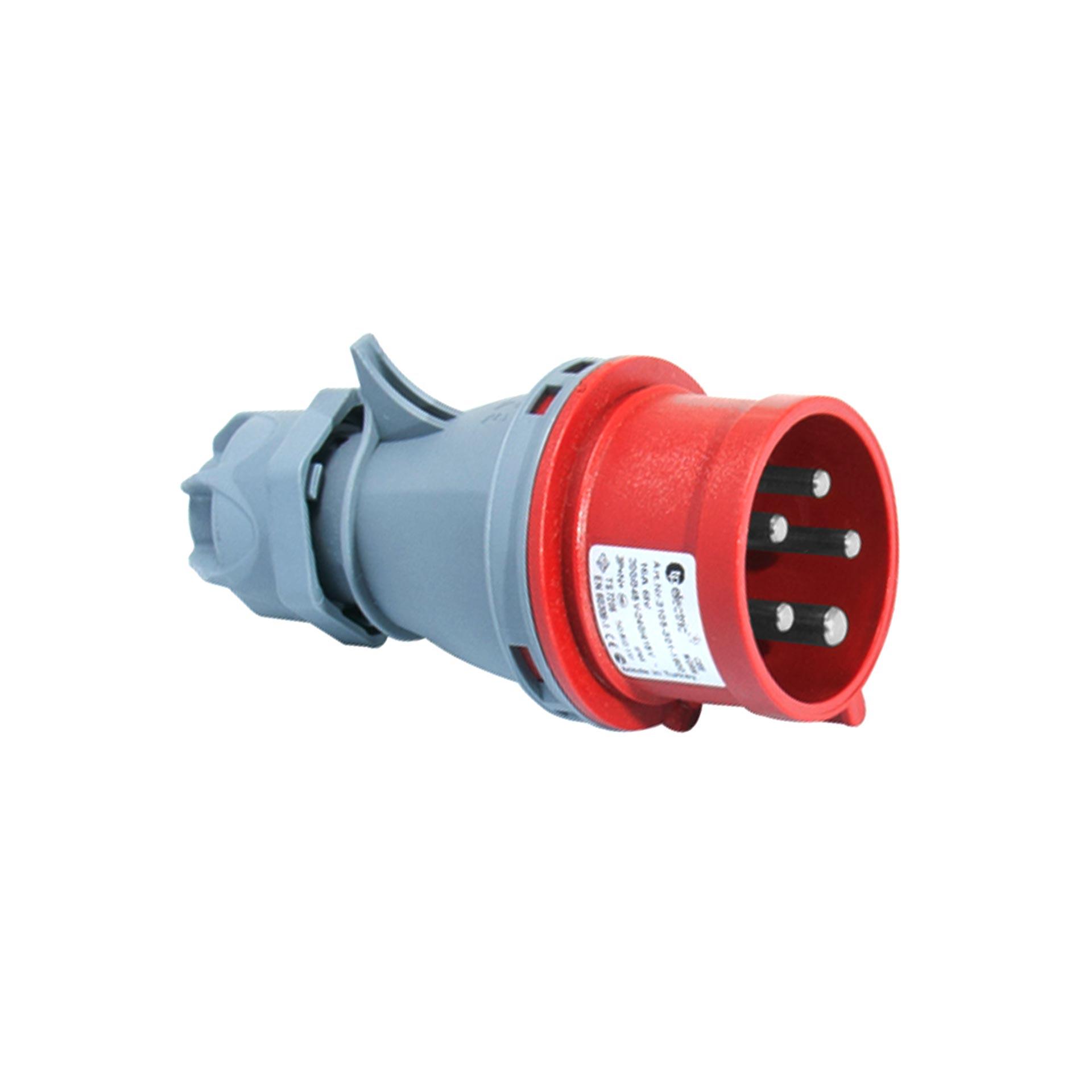 Quick CEE plug 16A 5P 6h, 3PNE 400V, nickel-plated contacts, patented Quick Connect System Quick CEE plug 16A 5P 6h, 3PNE 400V, nickel-plated contacts, patented Quick Connect System