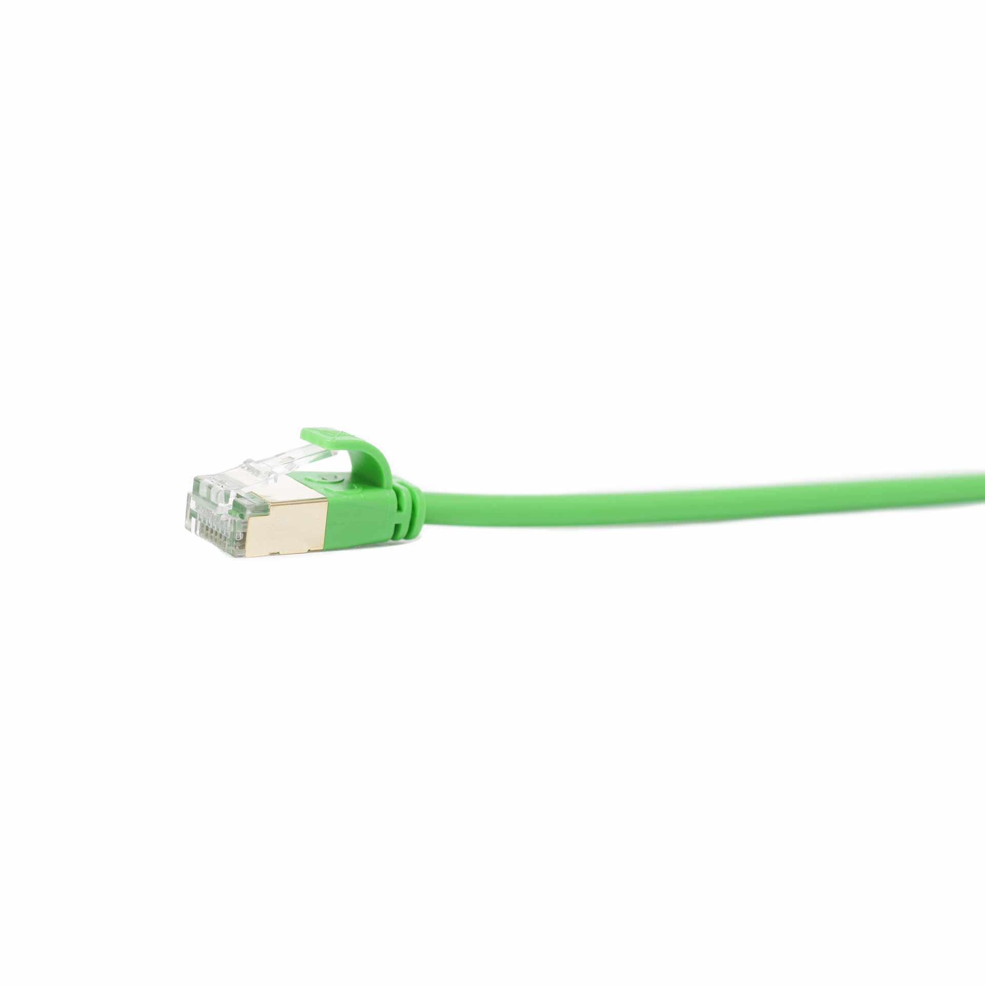 CAT 6A slim patch cable, S/FTP, 1500mm, green, LSZH halogen-free, 500 Mhz