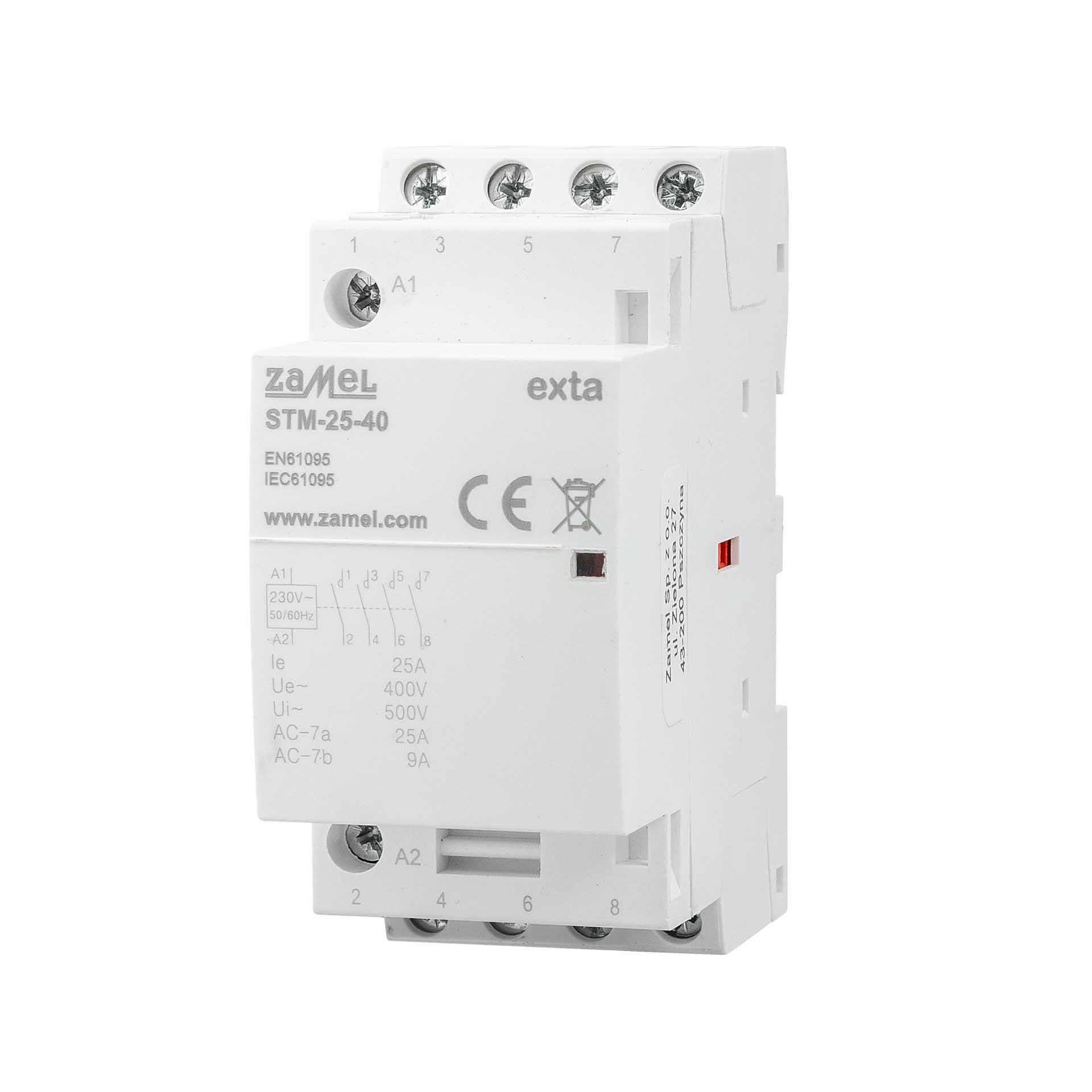 Installation contactor 4-pole, 25A, (AC1, 400V), R25-40 230V AC
