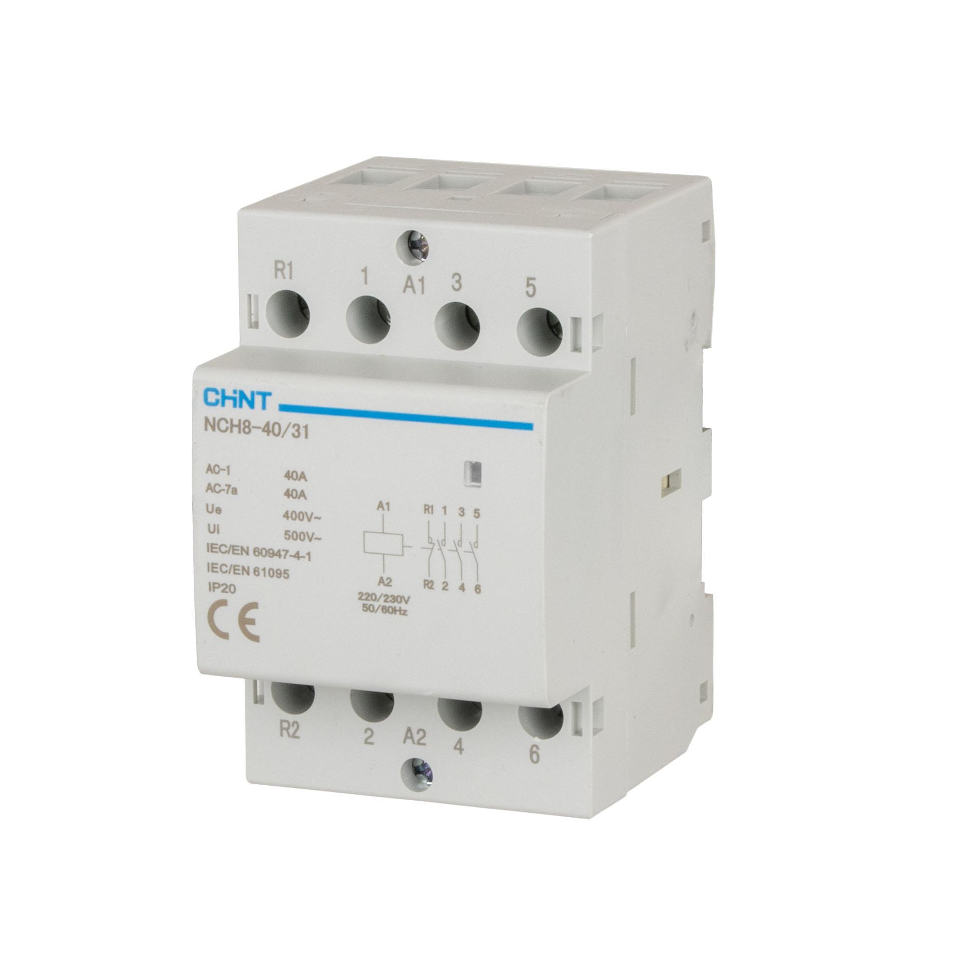 Chint Installationsschütz 4-Polig, 40A (AC1 400V), R40-31, 230V AC, 3-Schliesser & 1-Öffner