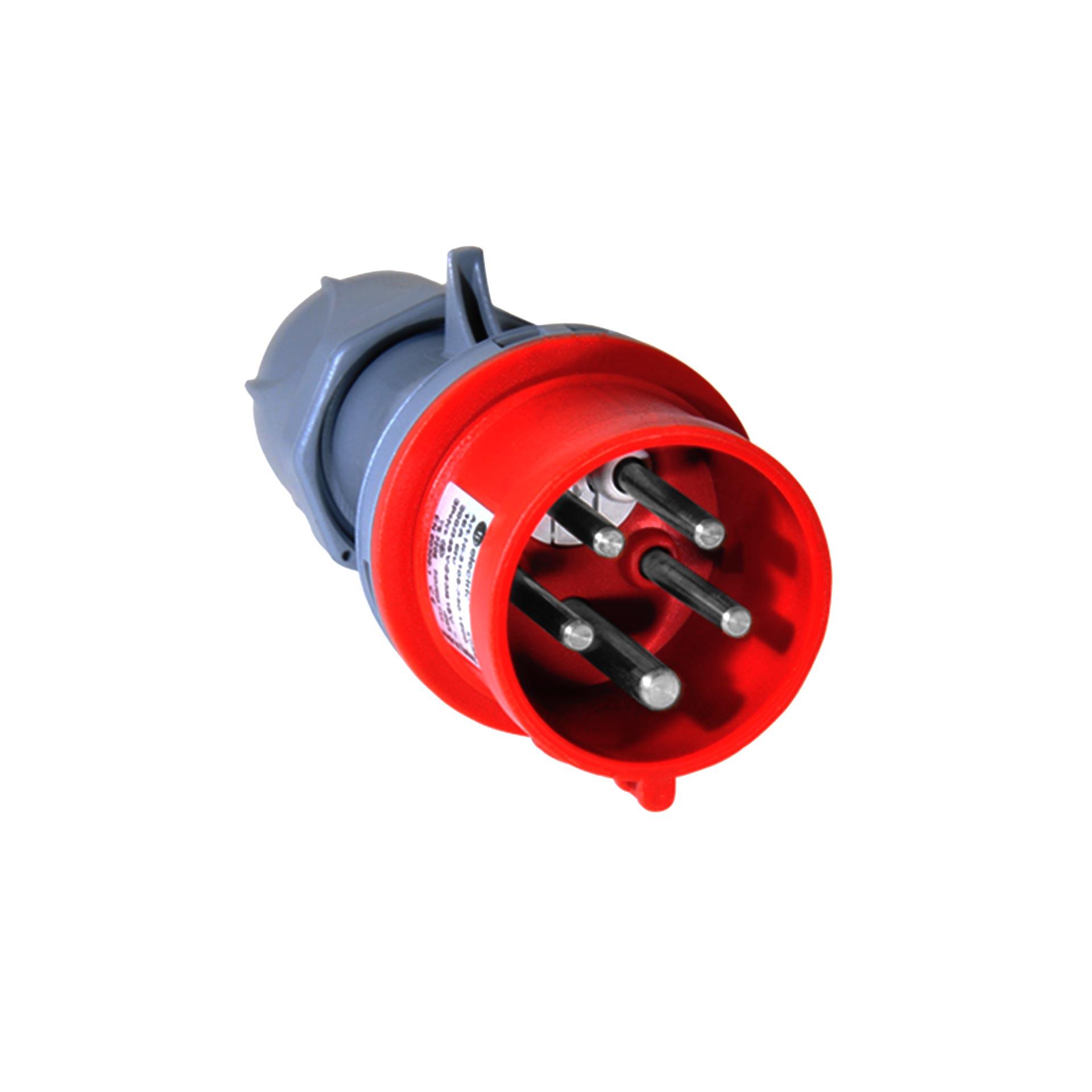 Phase inverter CEE plug 16A 5P 6h, 3PNE 400V, nickel-plated contacts, screw connection Phase inverter CEE plug 16A 5P 6h, 3PNE 400V, nickel-plated contacts, screw connection