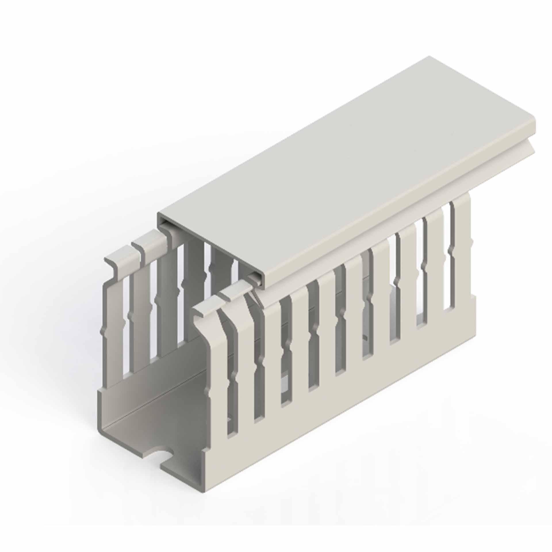 Kabelkanal halogenfrei lichtgrau (VK-GN) / 40x60mm (BxH) – Stegabstand 5 mm (Neu)