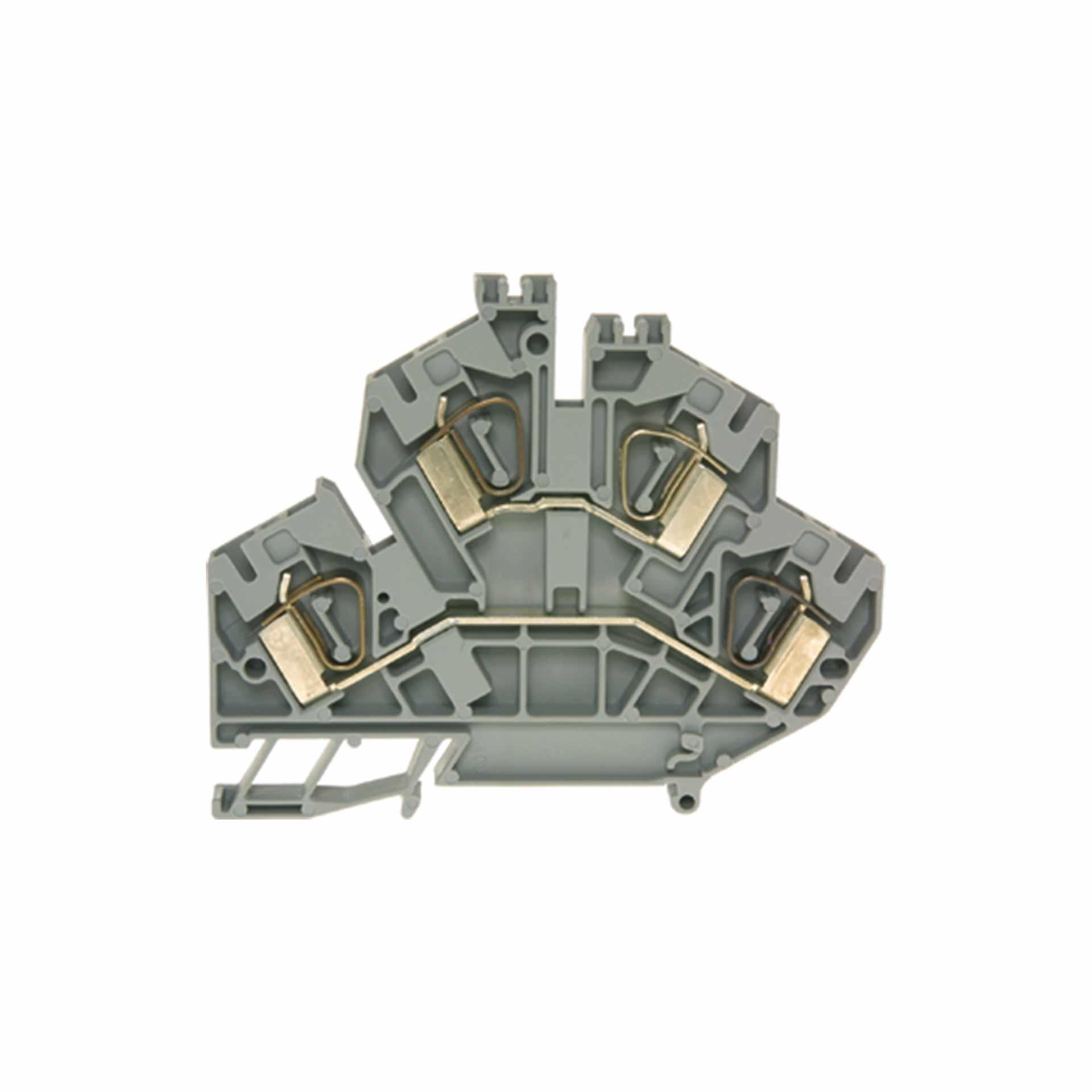 Borne à ress. 2 ét. DIN35 4mm2, 2x 2-conducteurs, grise
