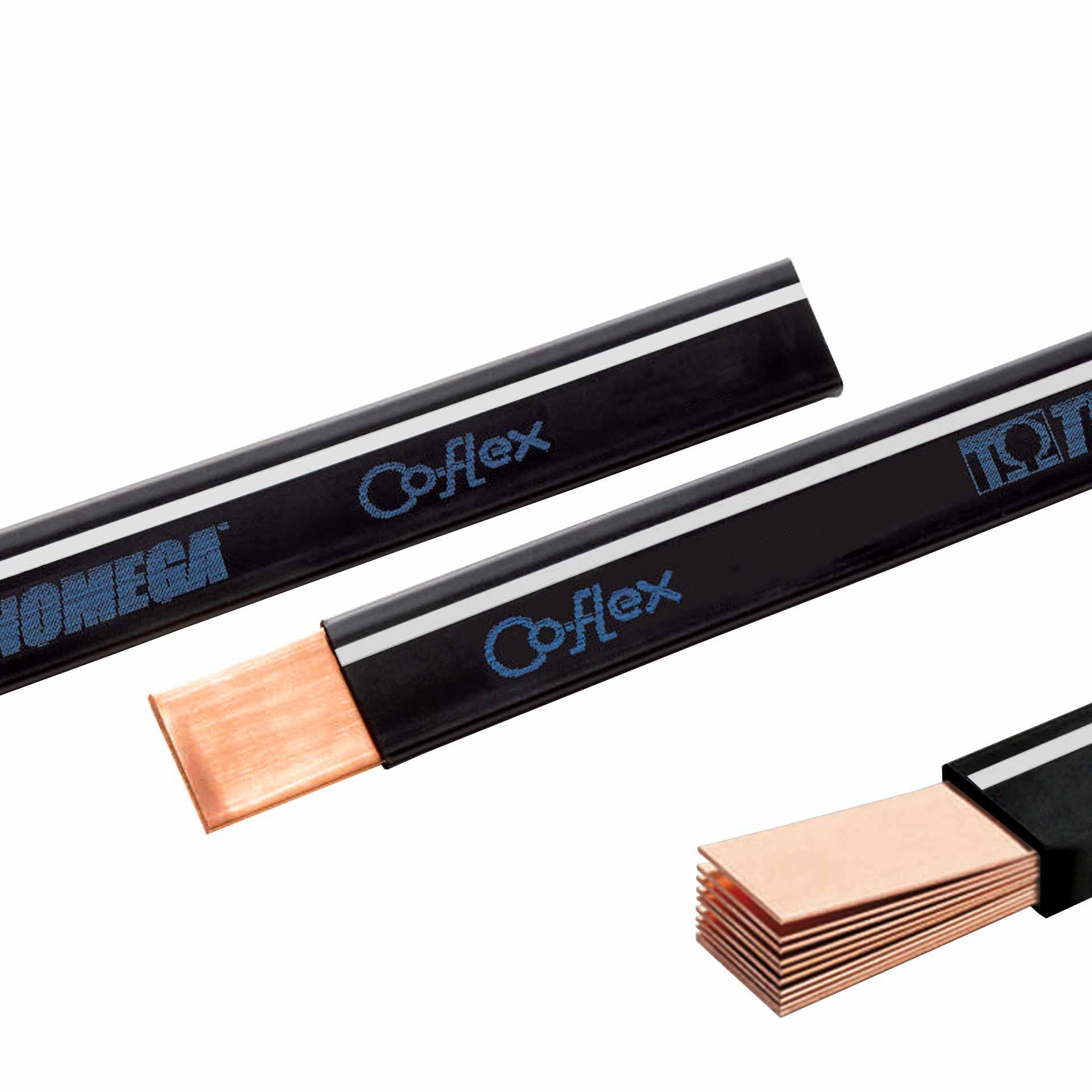 Insulated flat copper bars flexible, 3x9x0.8mm, PVC, 2m bar