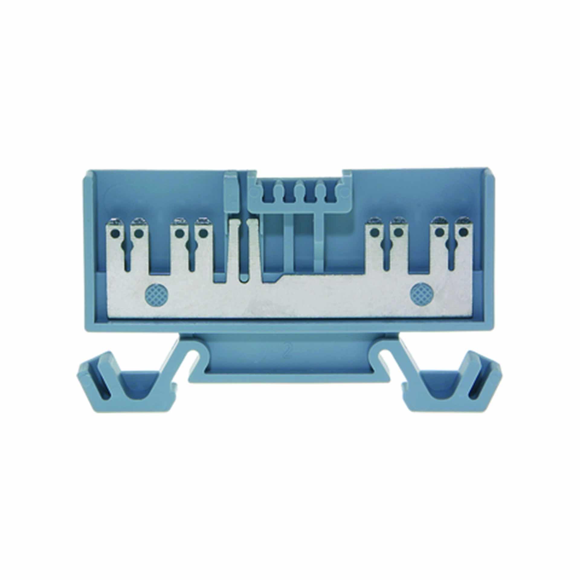 Borne p fiche méplat DIN35 2.5mm2, 4-conducteurs, grise