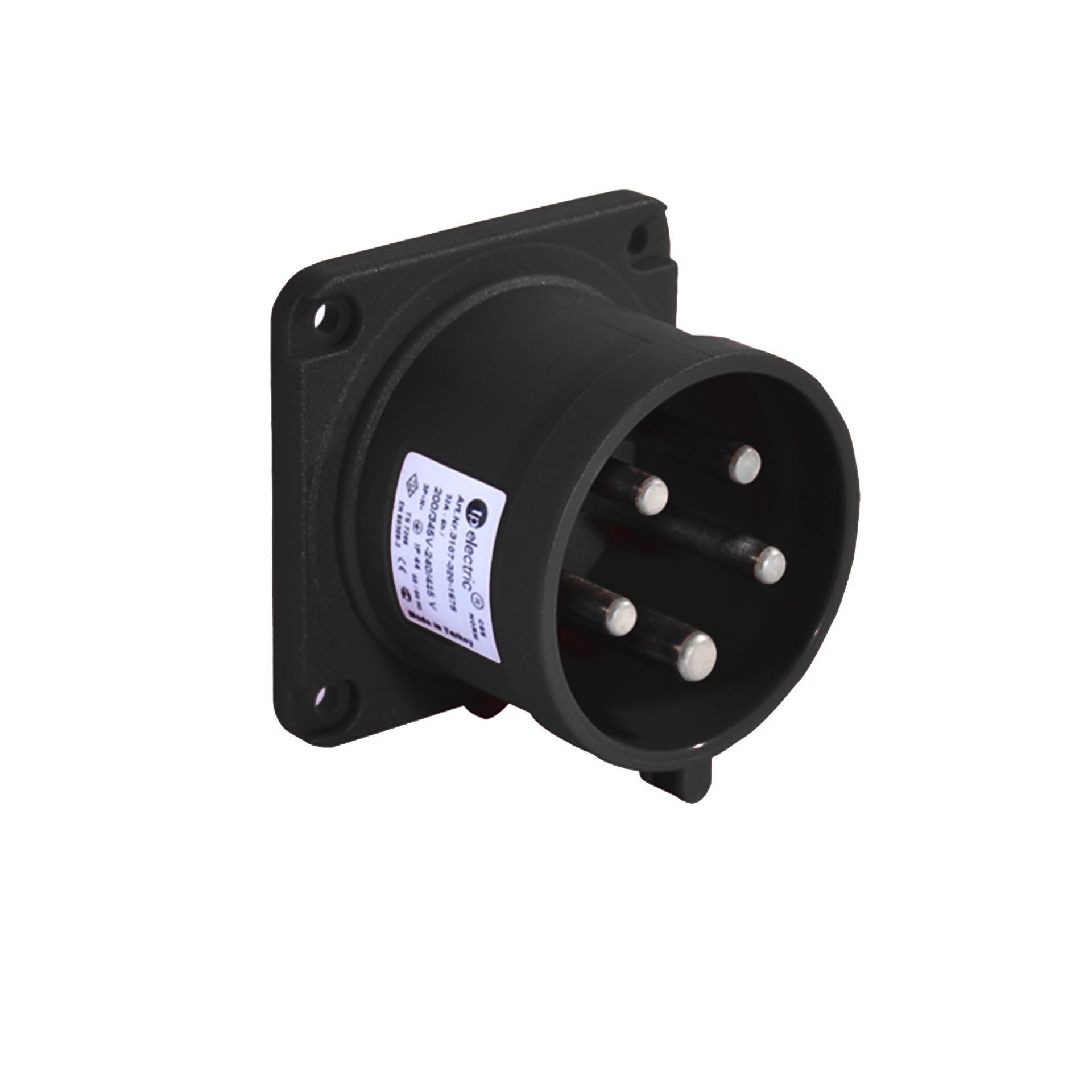 Quick CEE Gerätestecker 32A 5P 7h, 3PNE 400-500V, gerade Ausführung, vernickelte Kontakte, QC-System Quick CEE Gerätestecker 32A 5P 7h, 3PNE 400-500V, gerade Ausführung, vernickelte Kontakte, QC-System