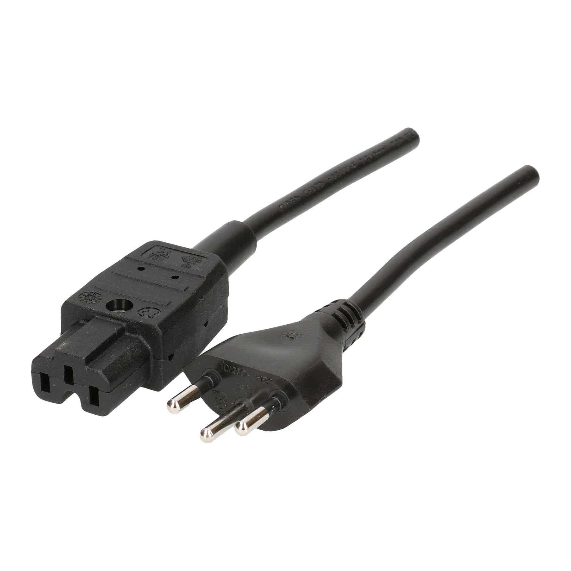 Câble d'appareils TD H05VV-F3G1.0 5m noir T12/C15A