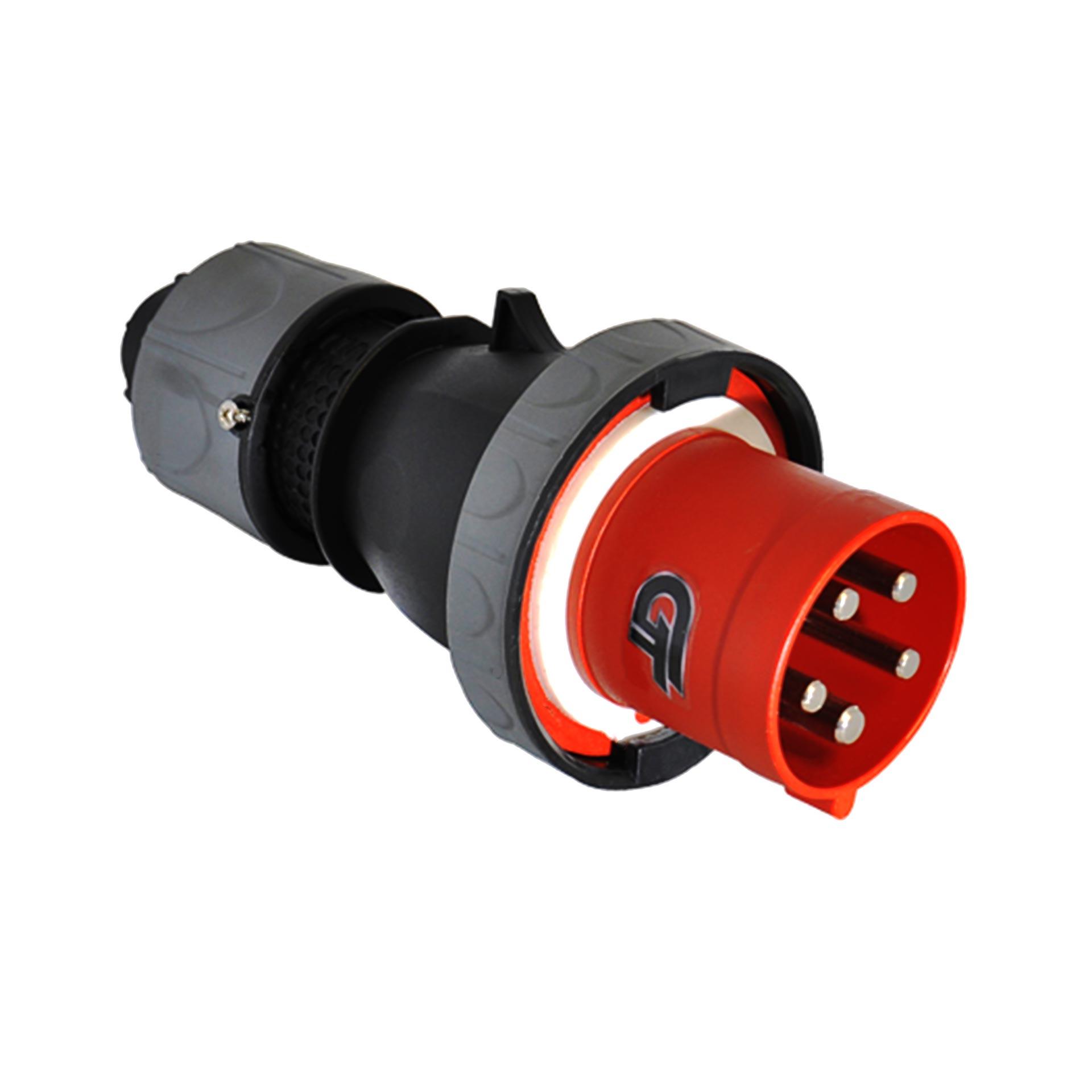 Spina CEE 63A 5P 6h, 3PNE 400V, IP67, contatti nichelati, versione GT, morsetto a vite Spina CEE 63A 5P 6h, 3PNE 400V, IP67, contatti nichelati, versione GT, morsetto a vite