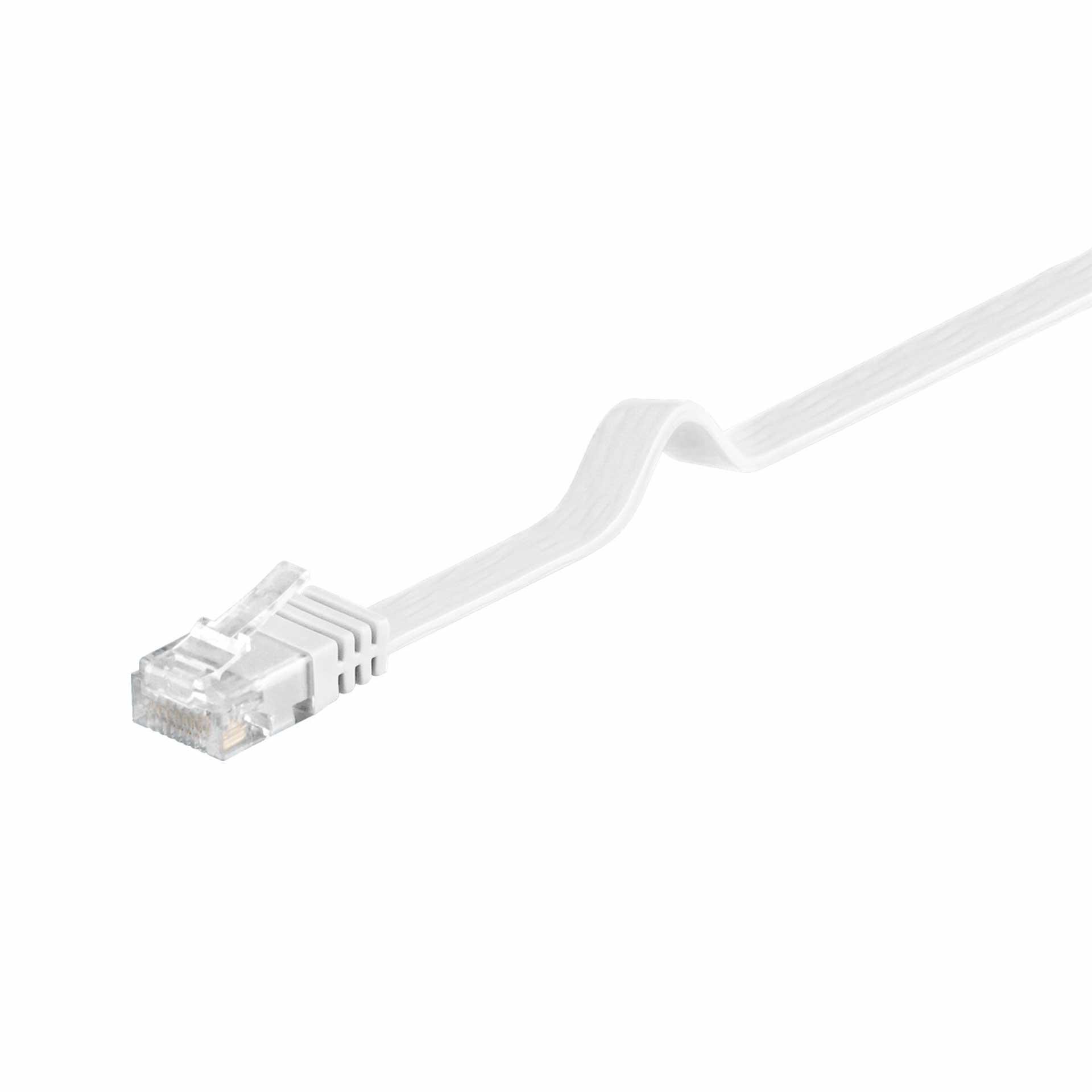Câble de raccordement plat CAT 6, RJ45, U/UTP, 3000mm blanc Câble de raccordement plat CAT 6, RJ45, U/UTP, 3000mm blanc