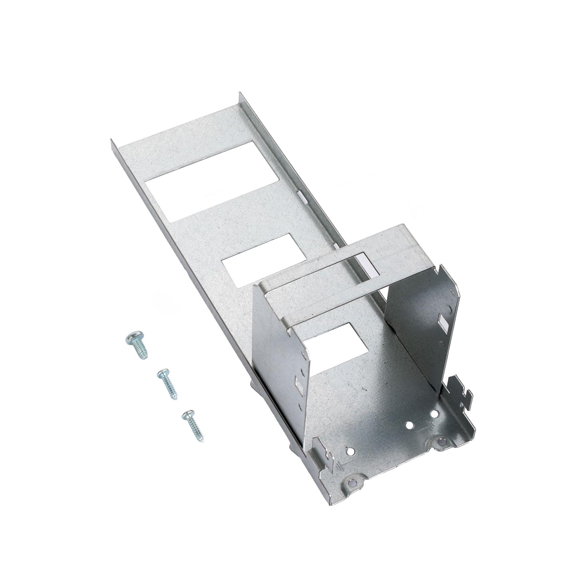 Device carrier with DIN holder and mounting for disconnect terminals, 352 mm long, for sizes 1-3